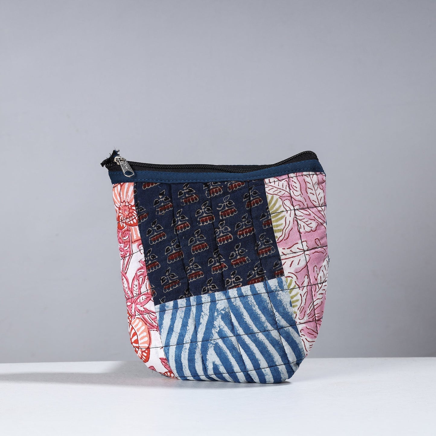 Handmade Cotton Fabric Quilted Patchwork Utility Pouch