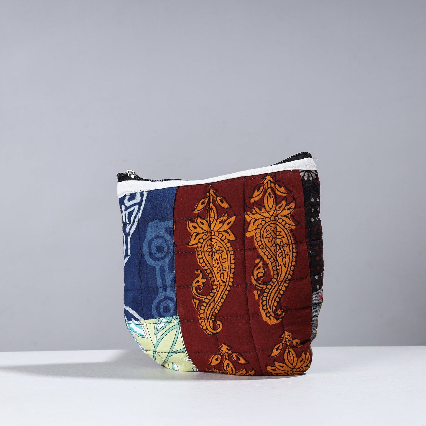 Handmade Cotton Fabric Quilted Patchwork Utility Pouch