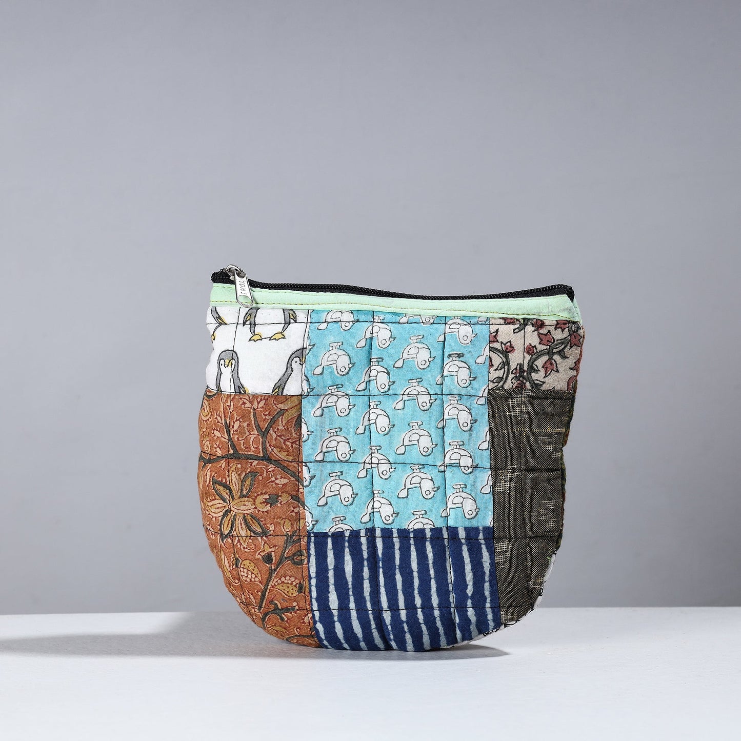 Handmade Cotton Fabric Quilted Patchwork Utility Pouch