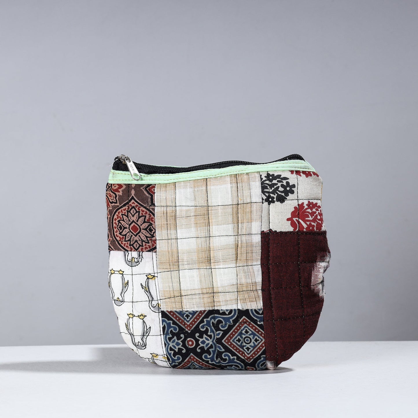 Handmade Cotton Fabric Quilted Patchwork Utility Pouch