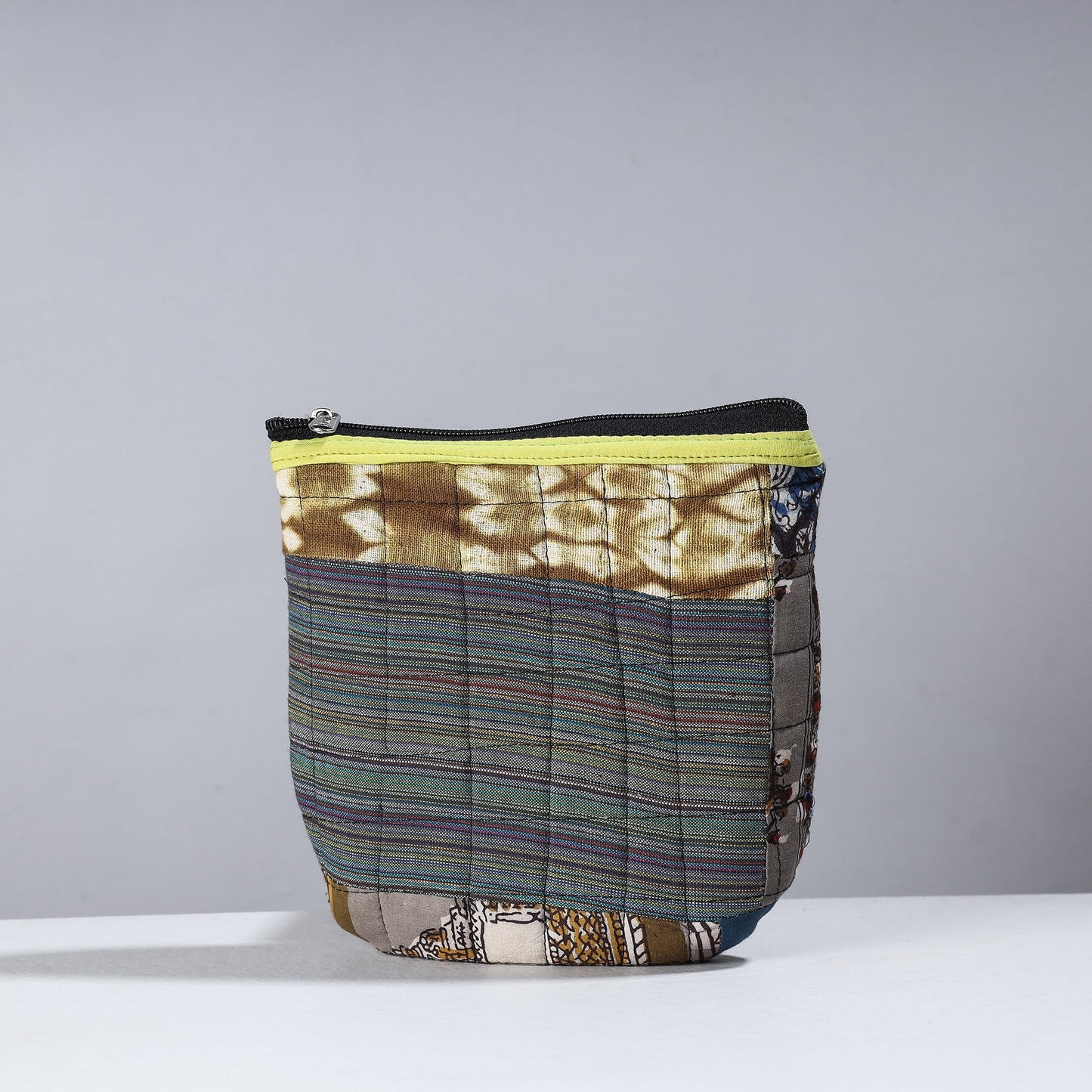 Handmade Cotton Fabric Quilted Patchwork Utility Pouch
