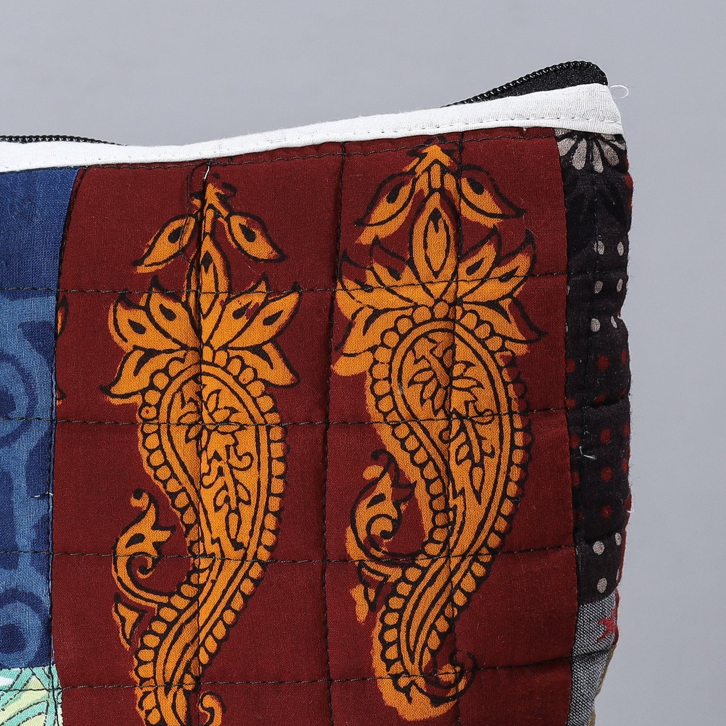 Handmade Cotton Fabric Quilted Patchwork Utility Pouch
