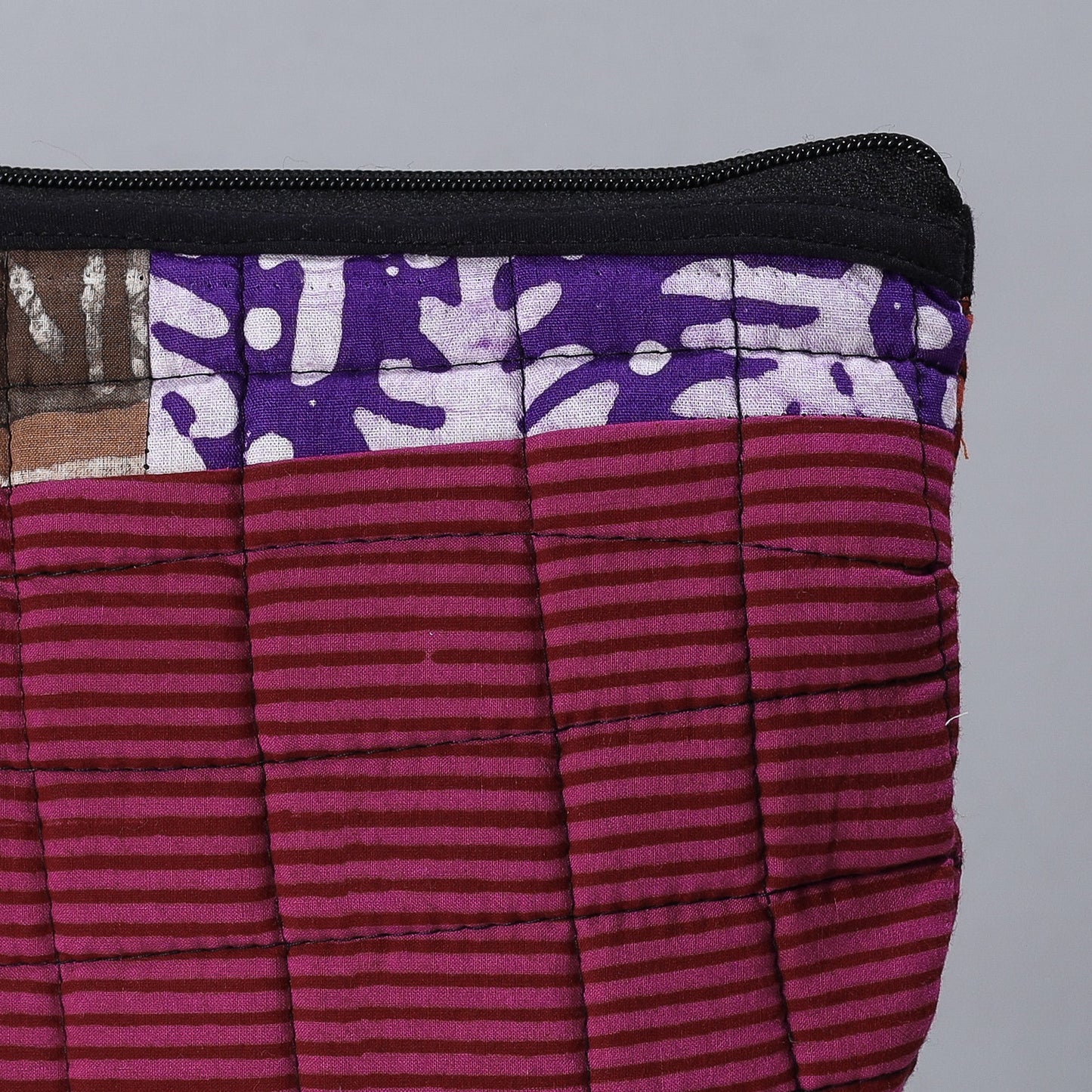 Handmade Cotton Fabric Quilted Patchwork Utility Pouch