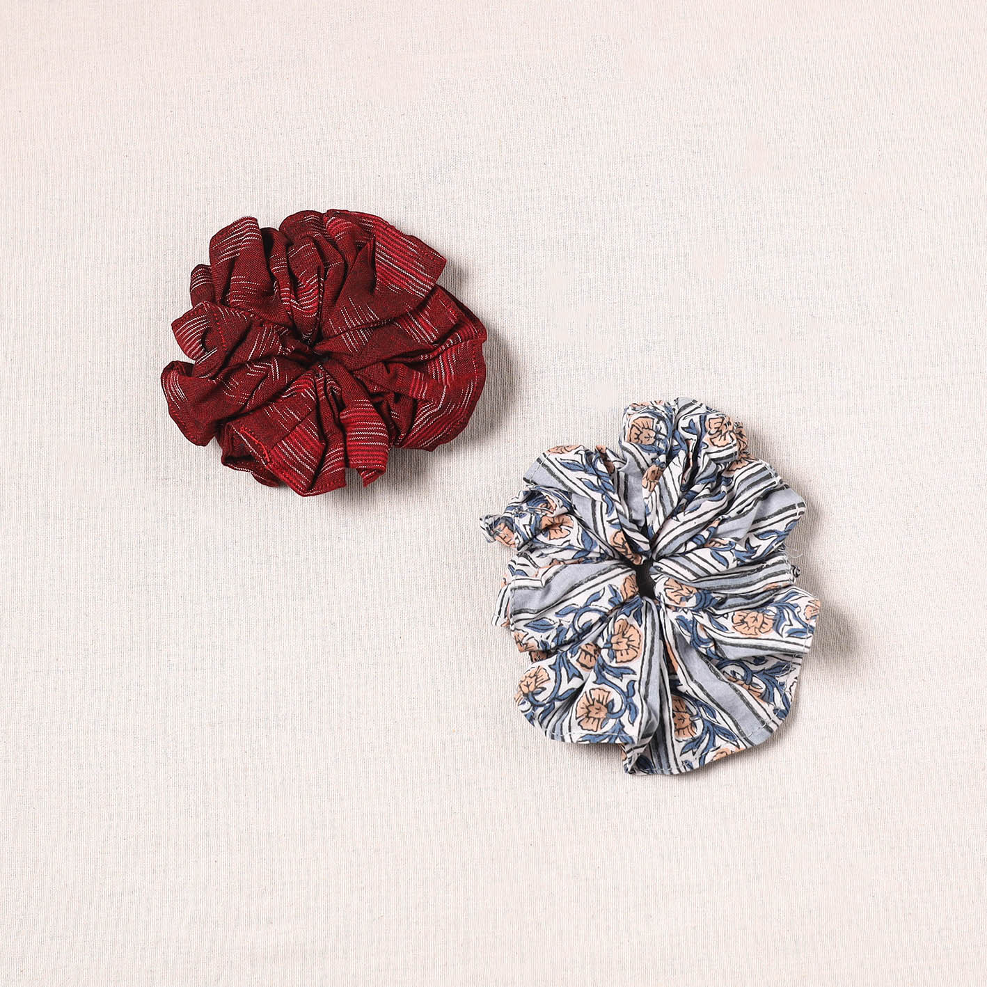 Handmade cotton rubber bands/scrunchies (set of 2) 23