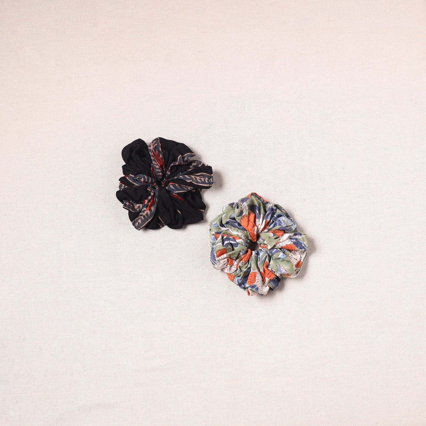 Handmade cotton rubber bands/scrunchies (set of 2) 53