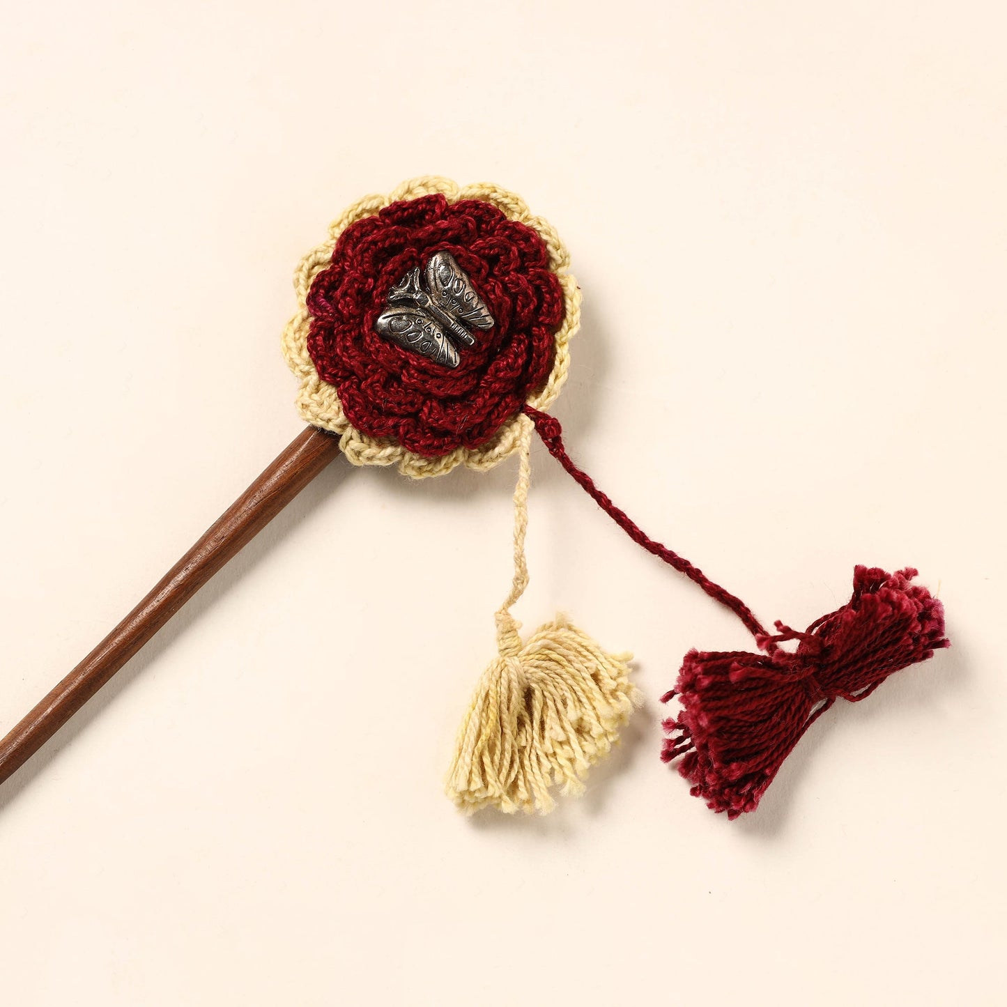 Handmade Crochet Wooden Juda Stick