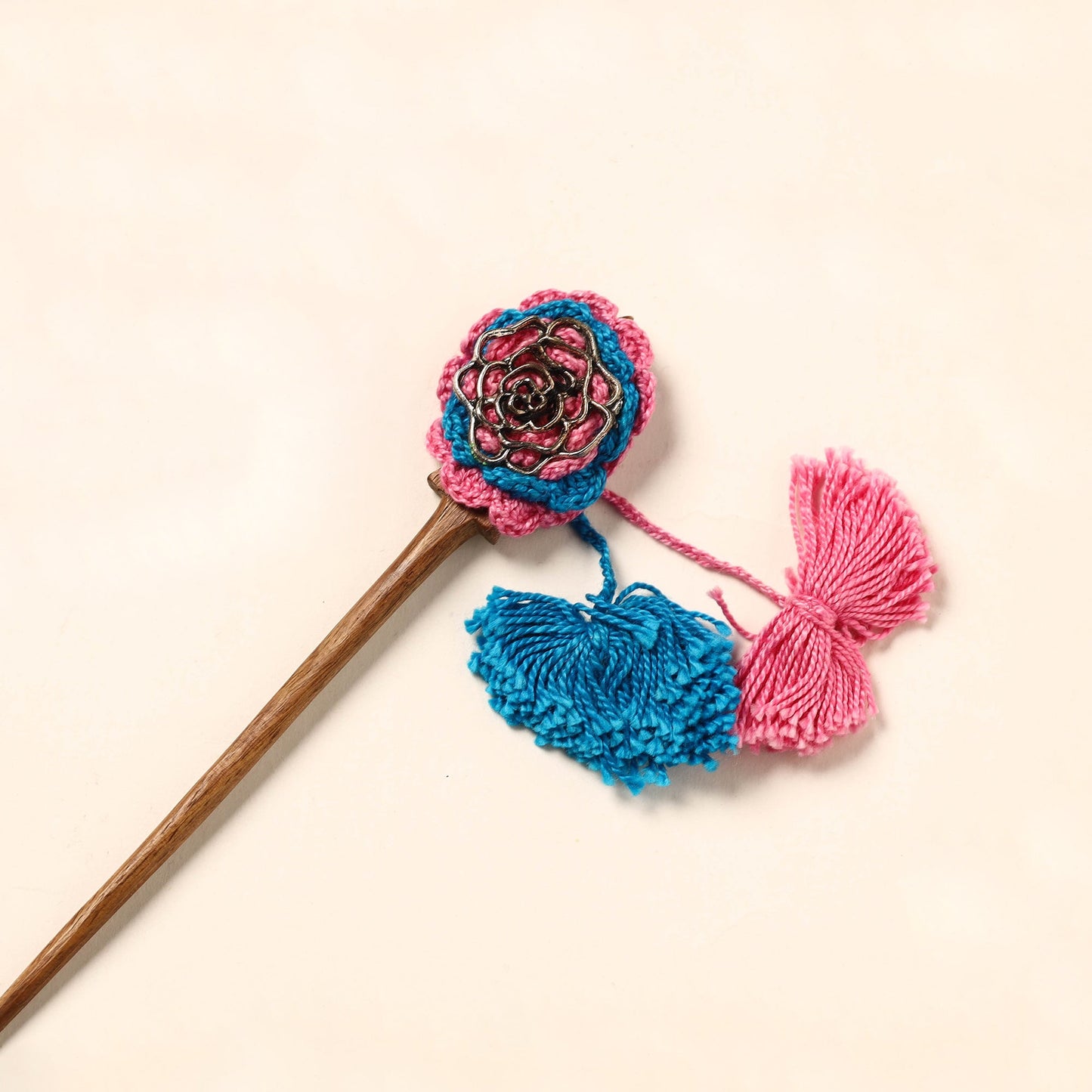Handmade Crochet Wooden Juda Stick