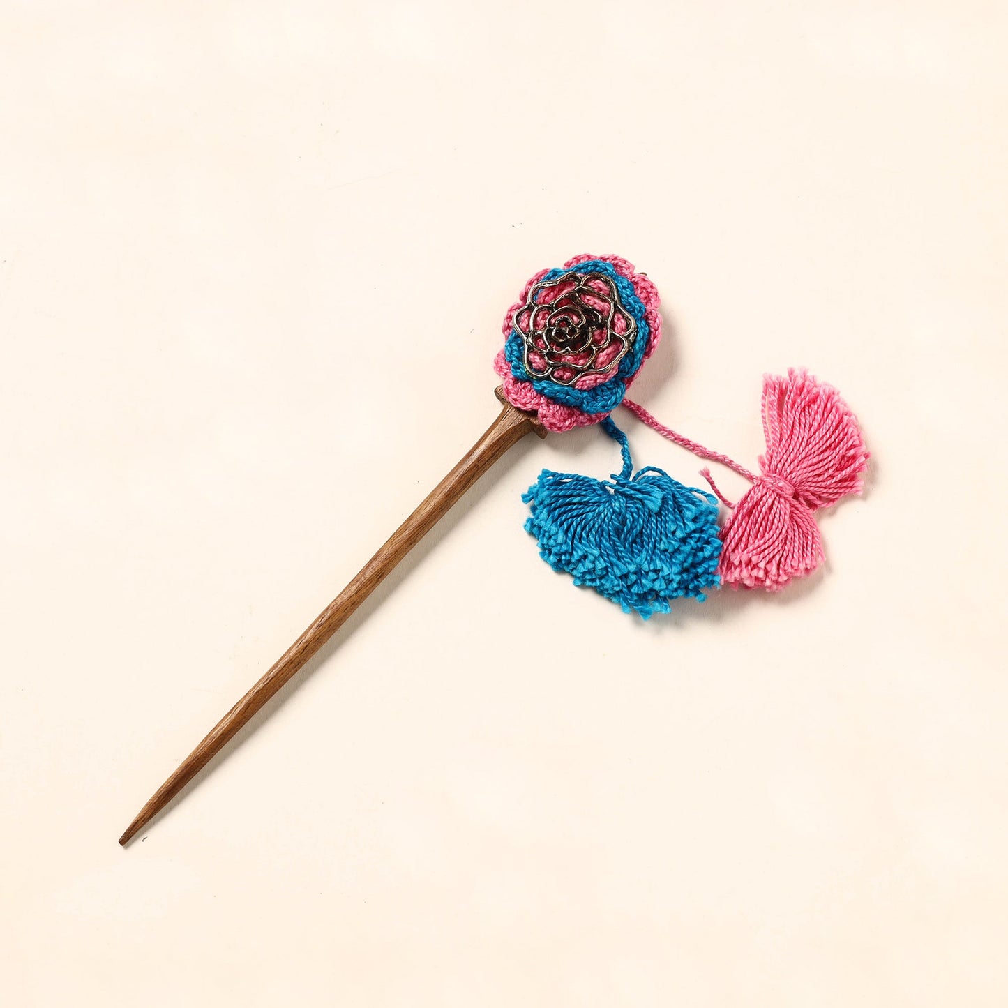 Handmade Crochet Wooden Juda Stick