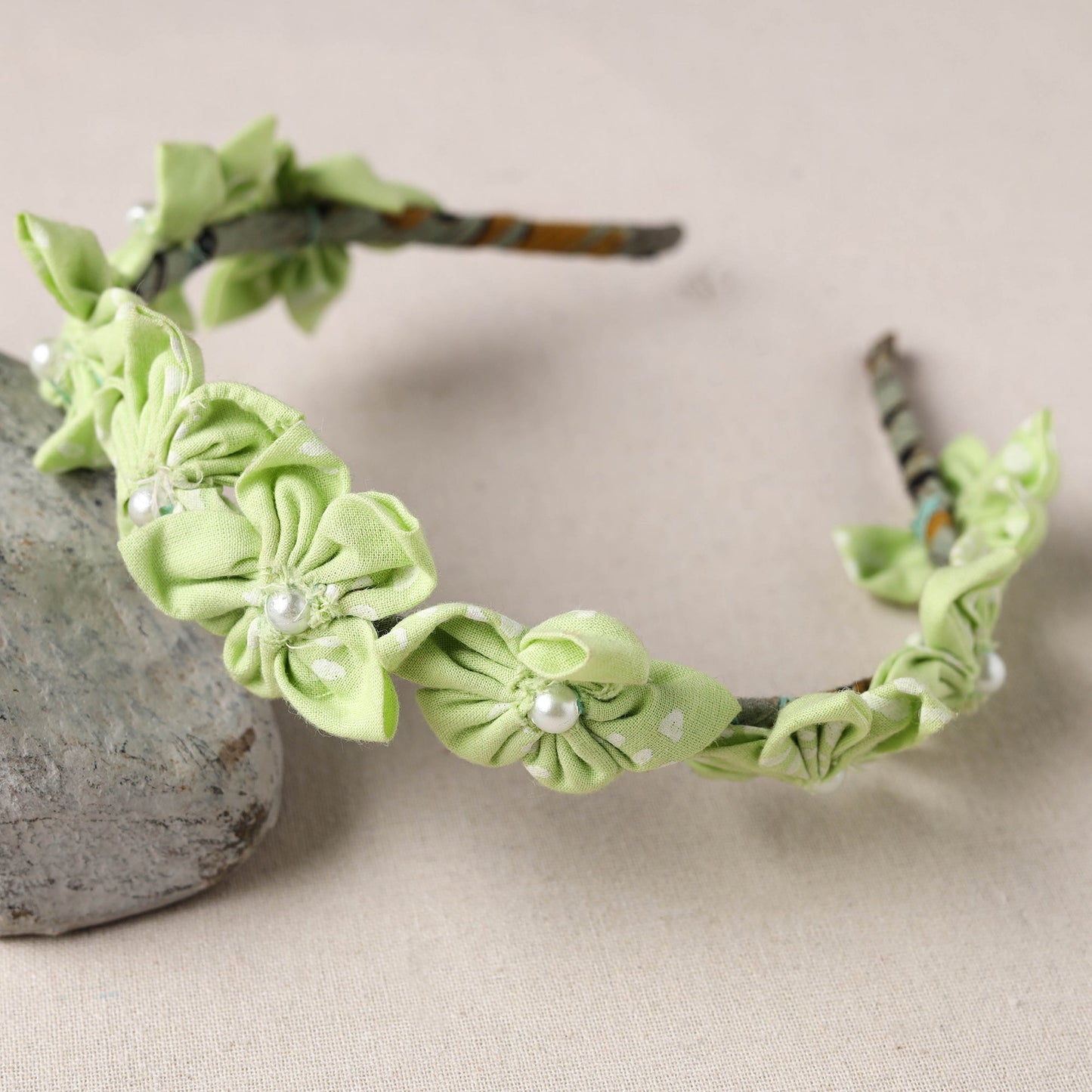 Handmade Fabart & Beadwork Hair Band