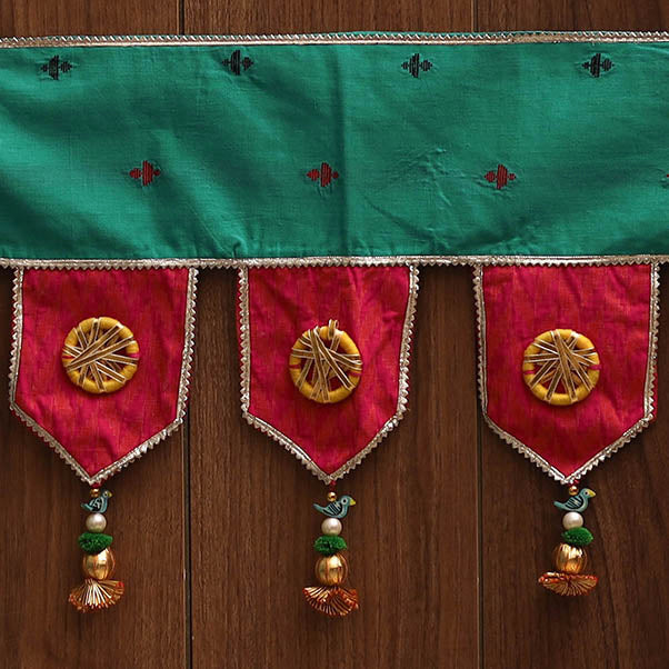 Handmade fabric toran for festive decor 141 - handcrafted