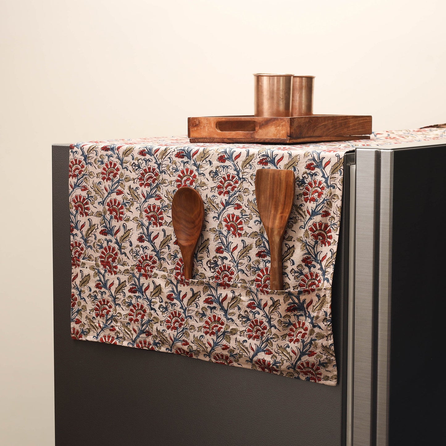 Handmade fridge top cover with multiple pockets 12