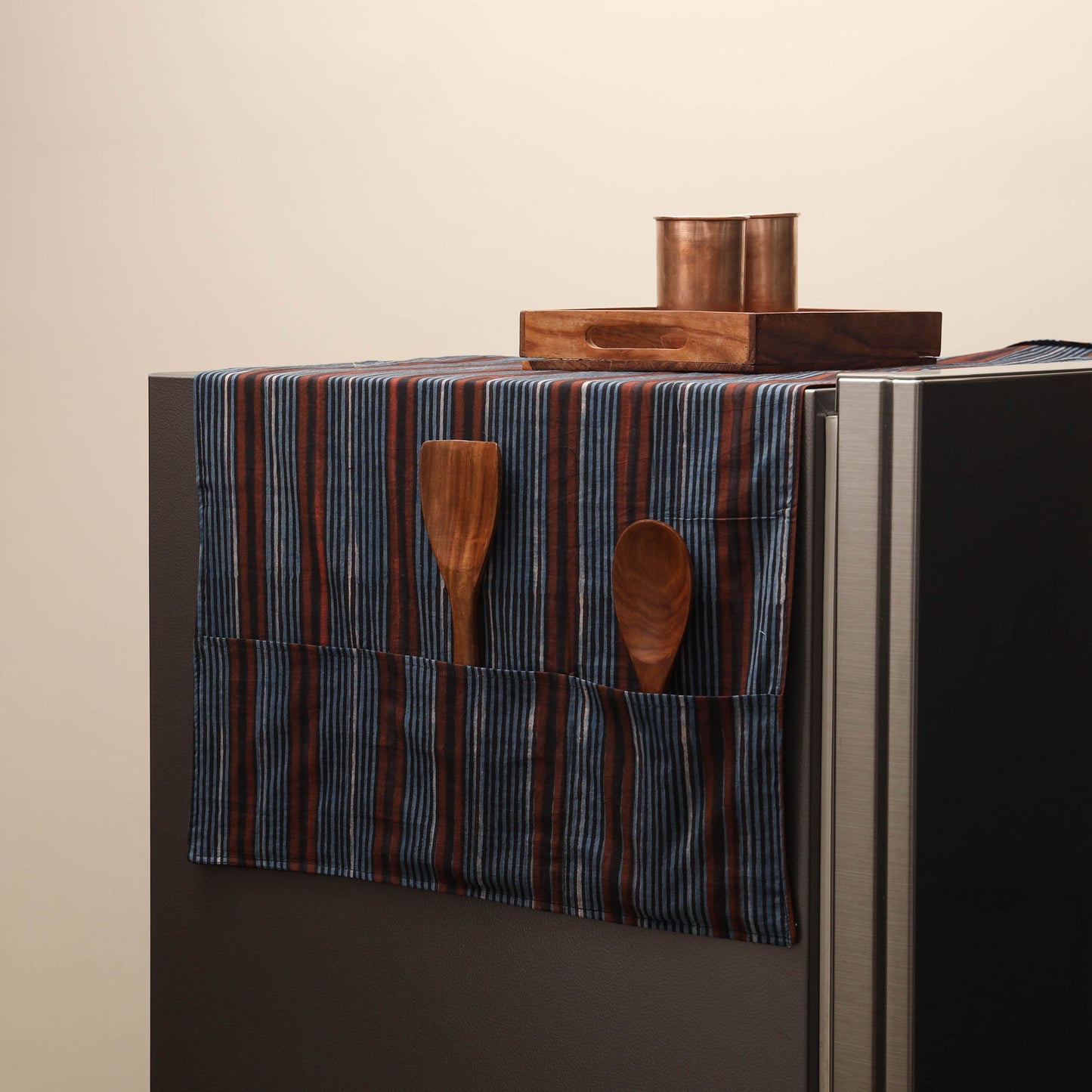 Handmade fridge top cover with multiple pockets 16