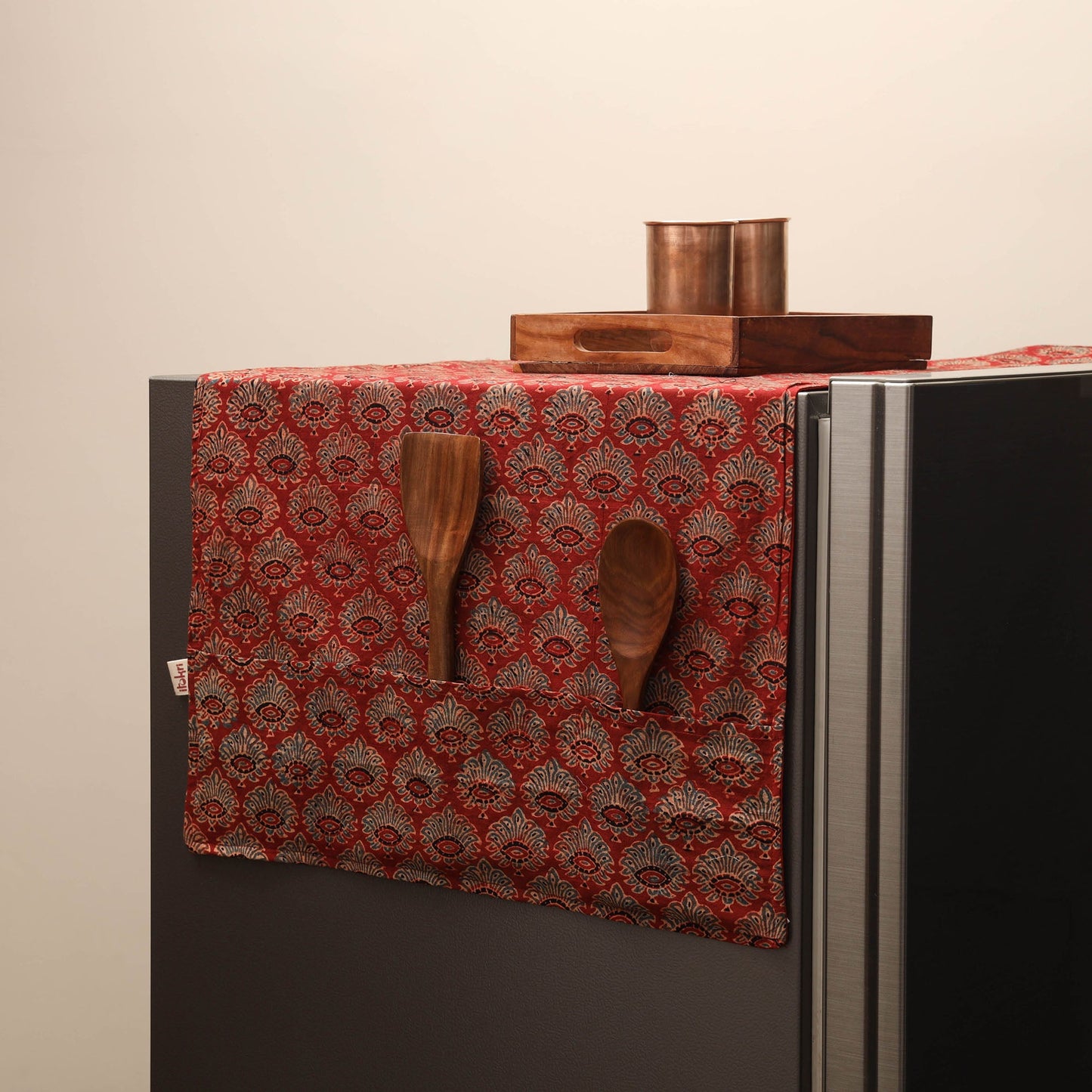 Handmade fridge top cover with multiple pockets 19