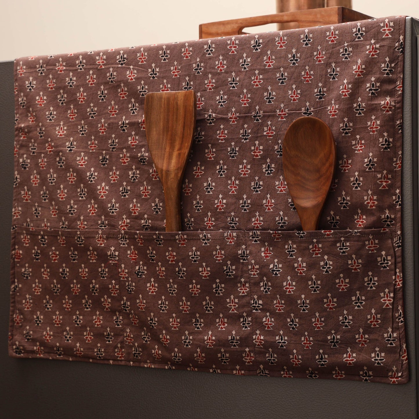 Handmade fridge top cover with multiple pockets 20