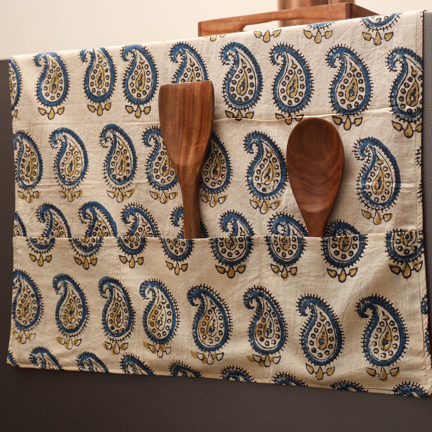 Handmade fridge top cover with multiple pockets 21