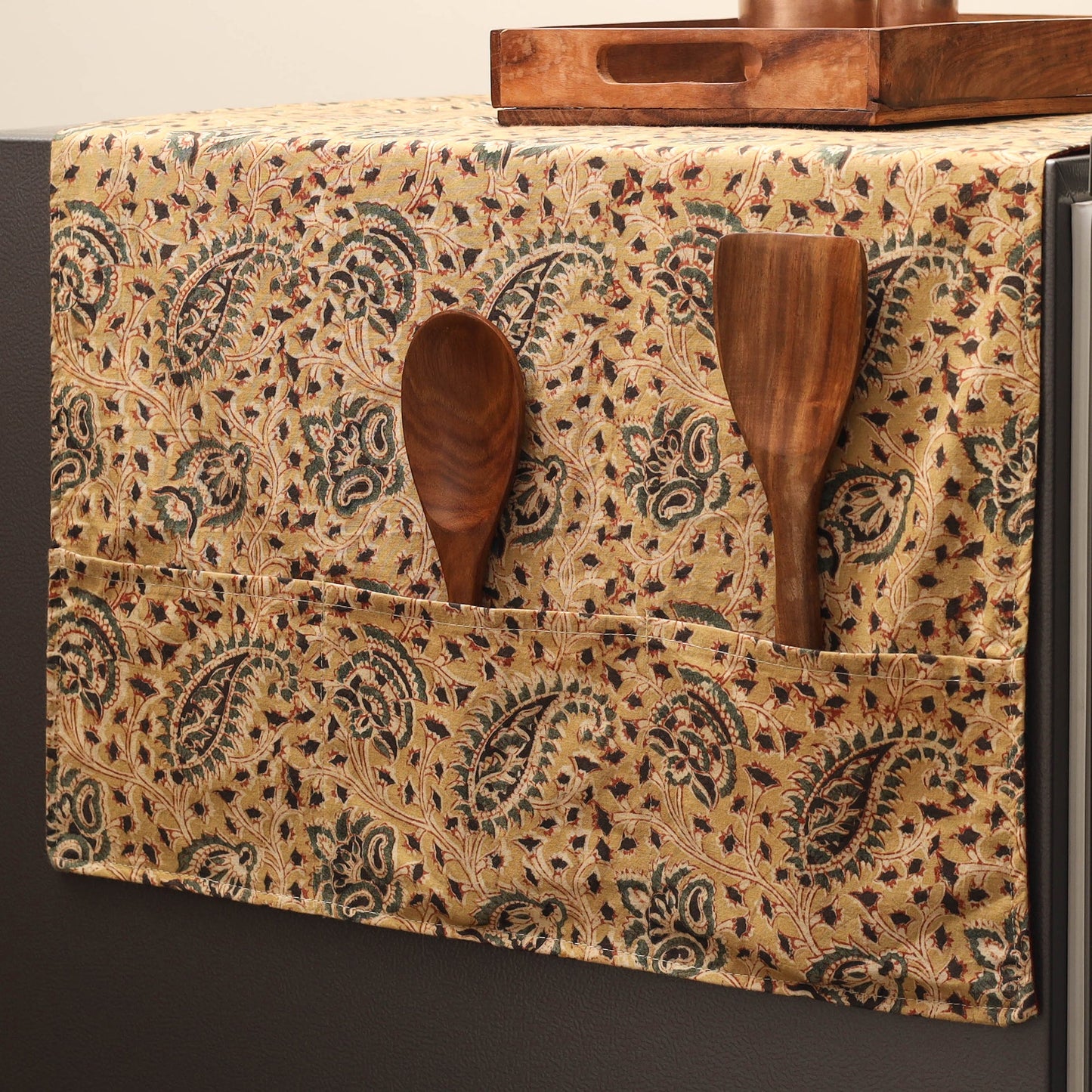 Handmade fridge top cover with multiple pockets 21