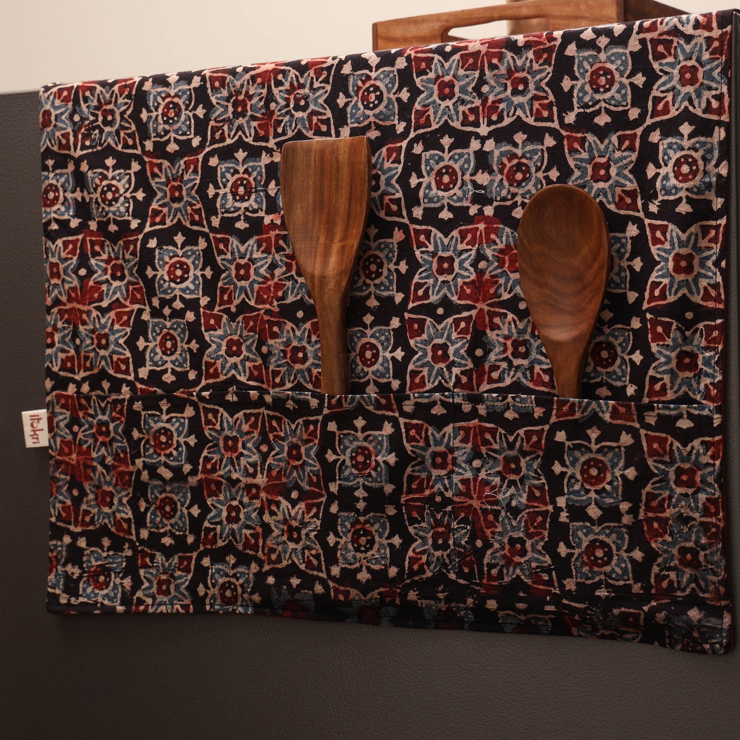 Handmade fridge top cover with multiple pockets 22