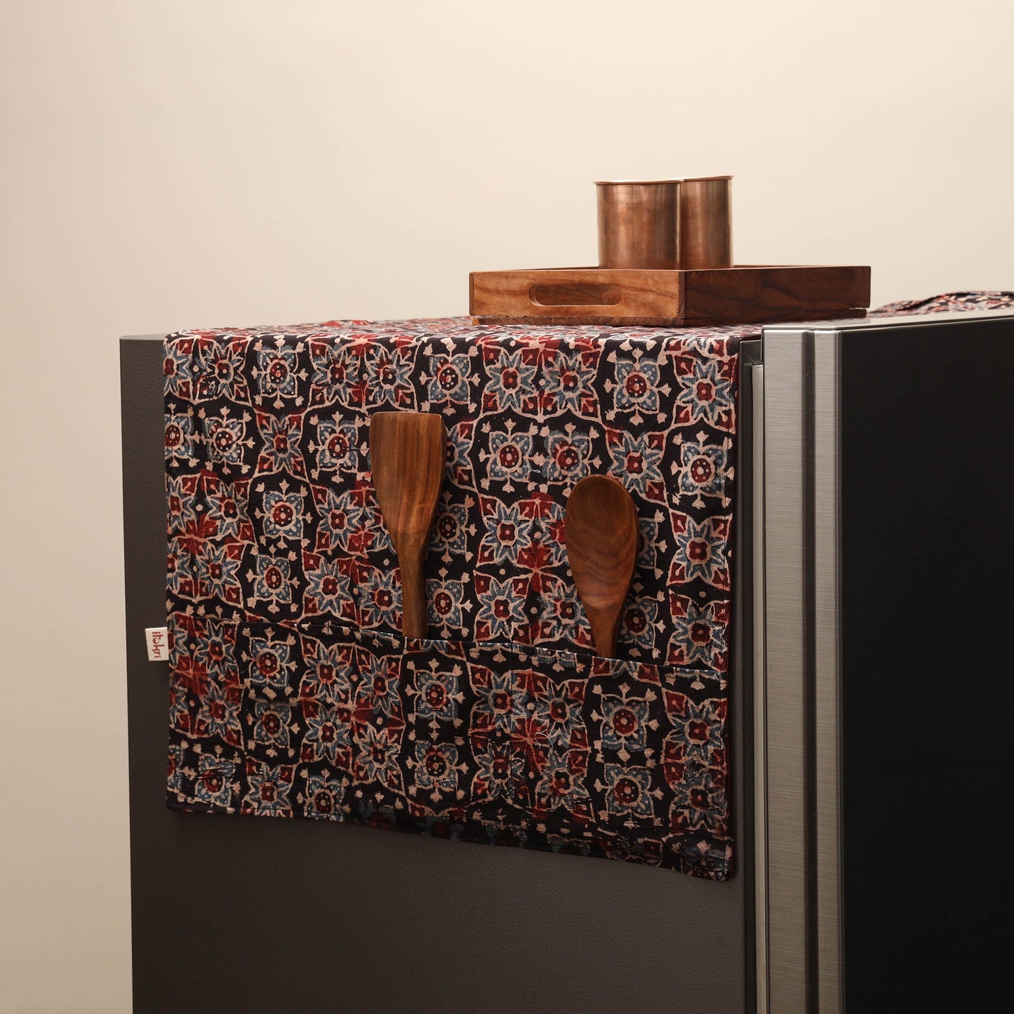 Handmade fridge top cover with multiple pockets 22