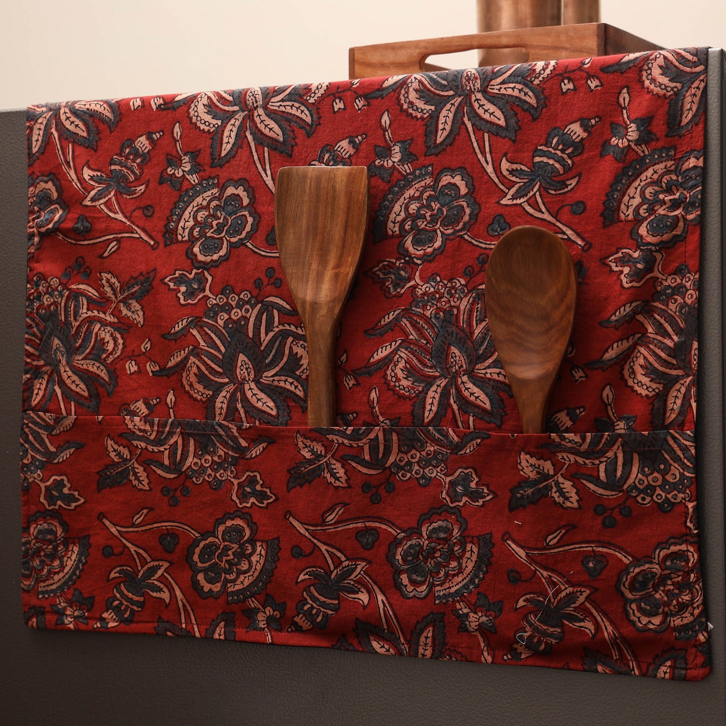 Handmade fridge top cover with multiple pockets 23