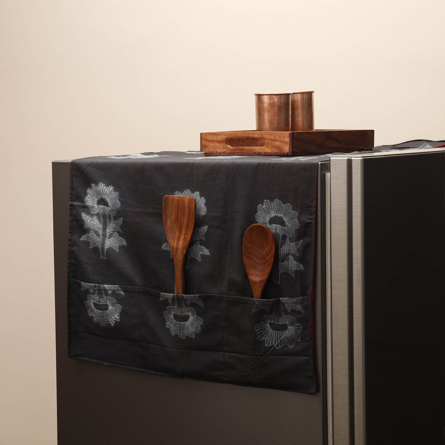 Handmade fridge top cover with multiple pockets 24