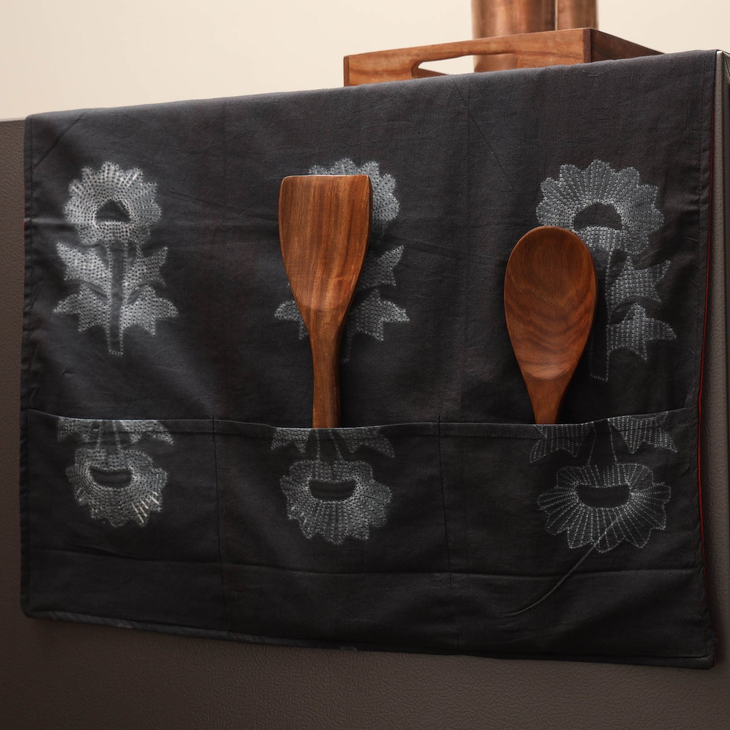 Handmade fridge top cover with multiple pockets 24