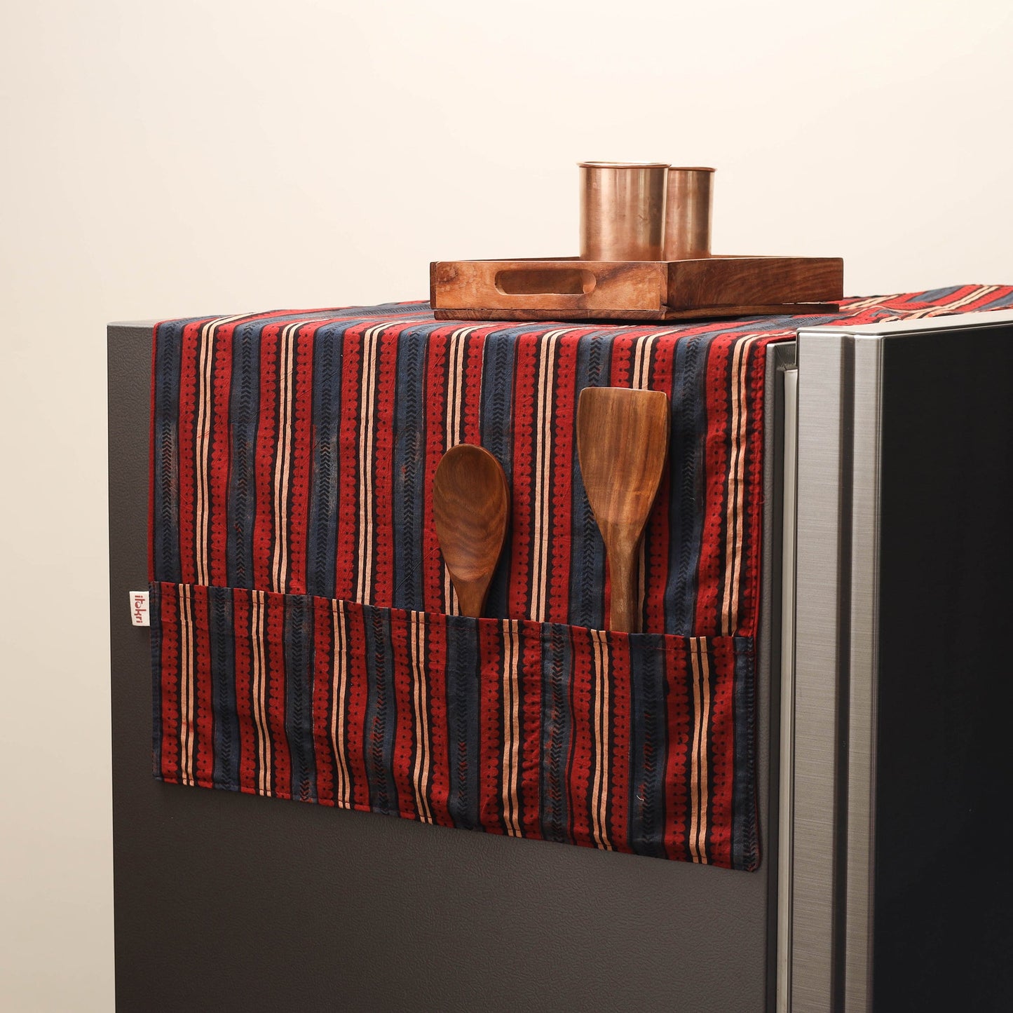Handmade fridge top cover with multiple pockets 25