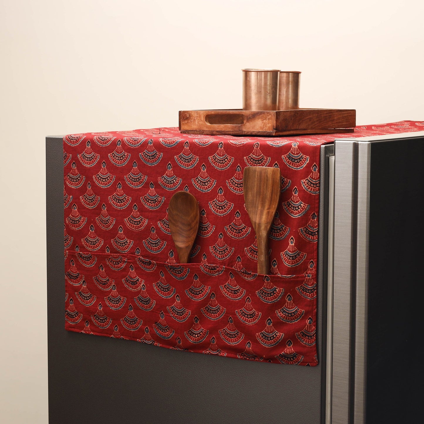 Handmade fridge top cover with multiple pockets 26