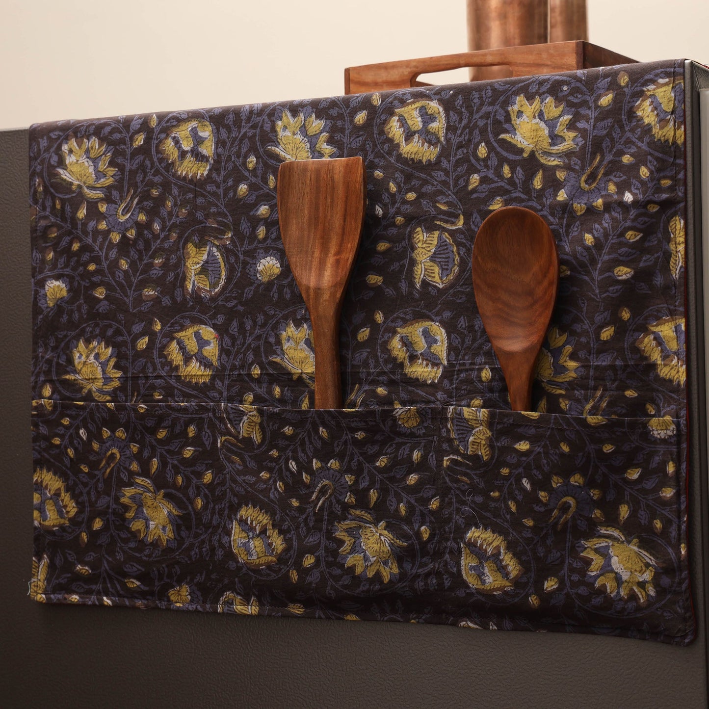 Handmade fridge top cover with multiple pockets 27