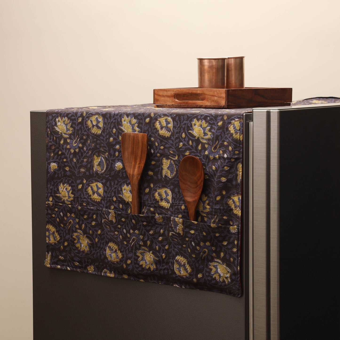 Handmade fridge top cover with multiple pockets 27