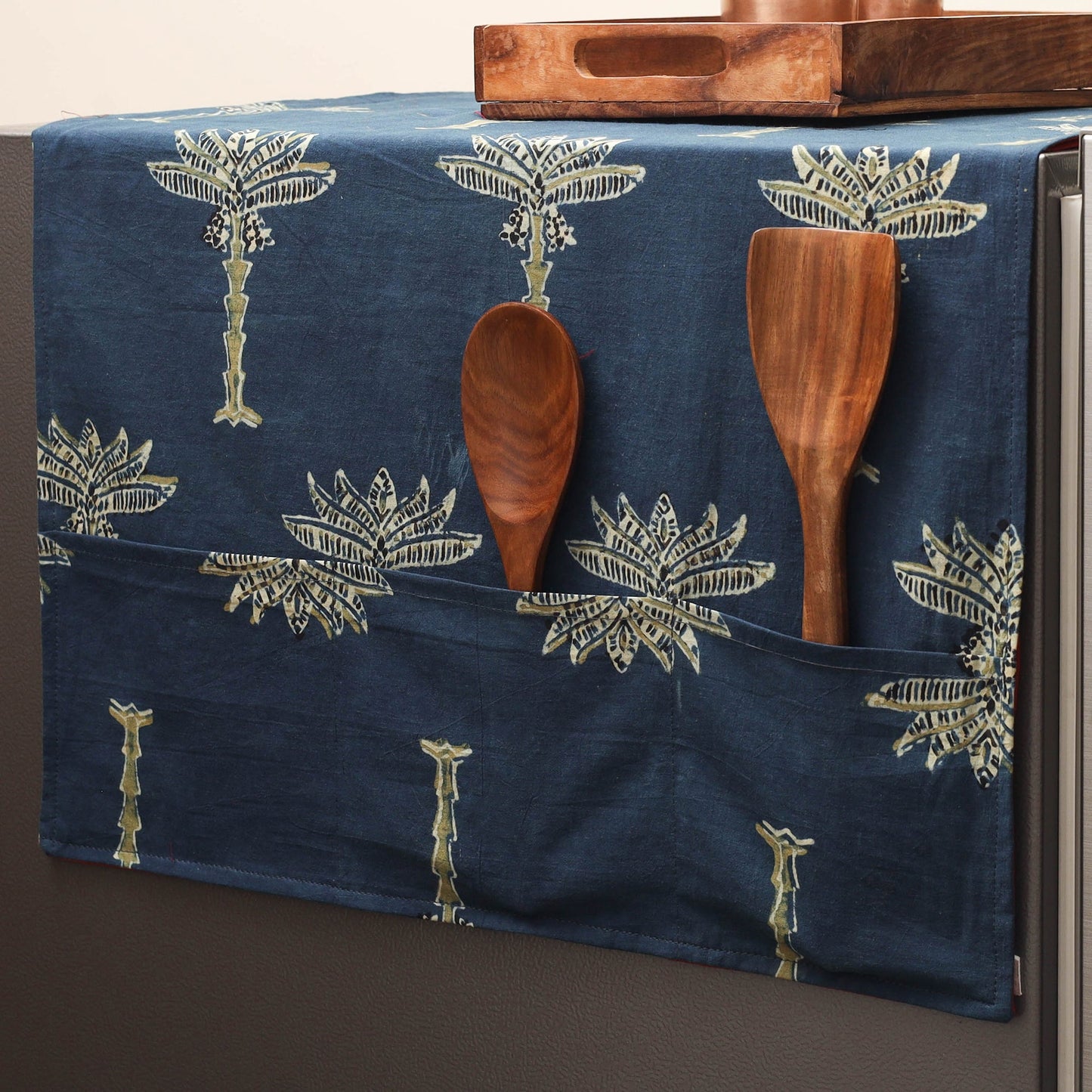 Handmade fridge top cover with multiple pockets 27