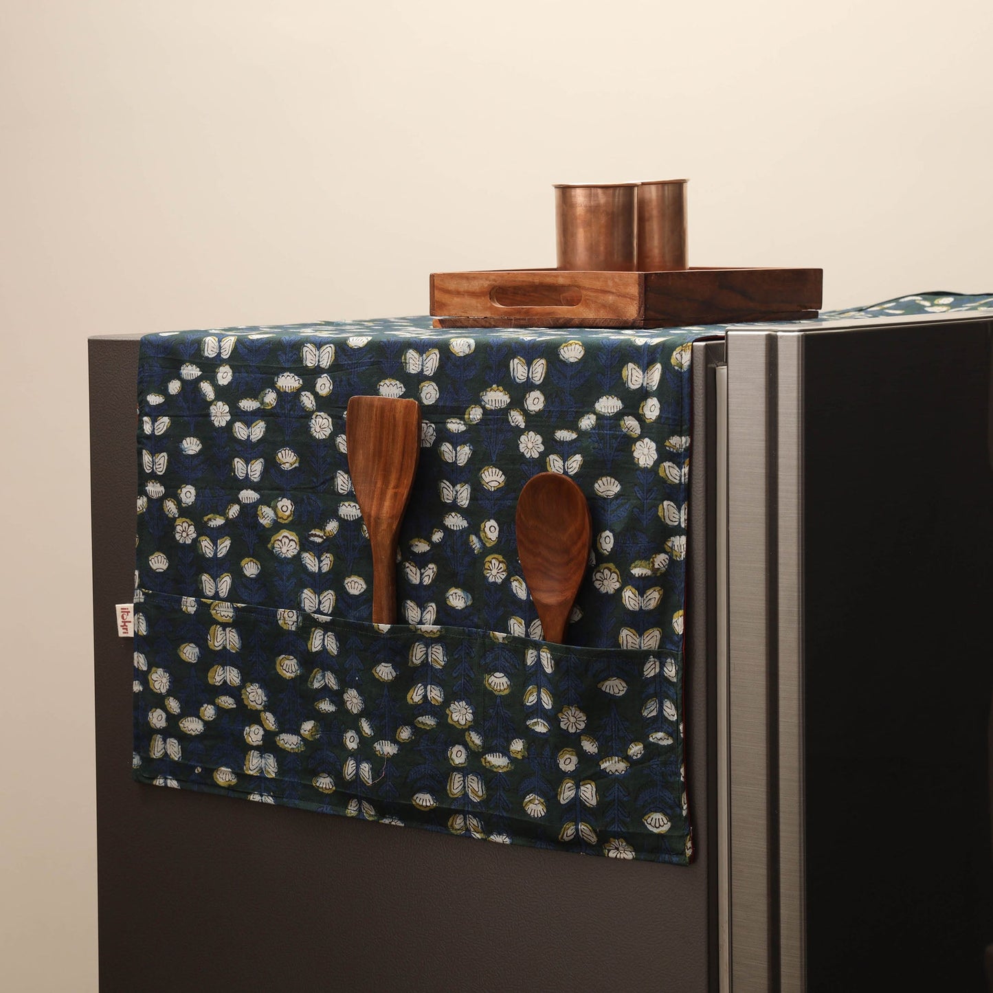 Handmade fridge top cover with multiple pockets 28