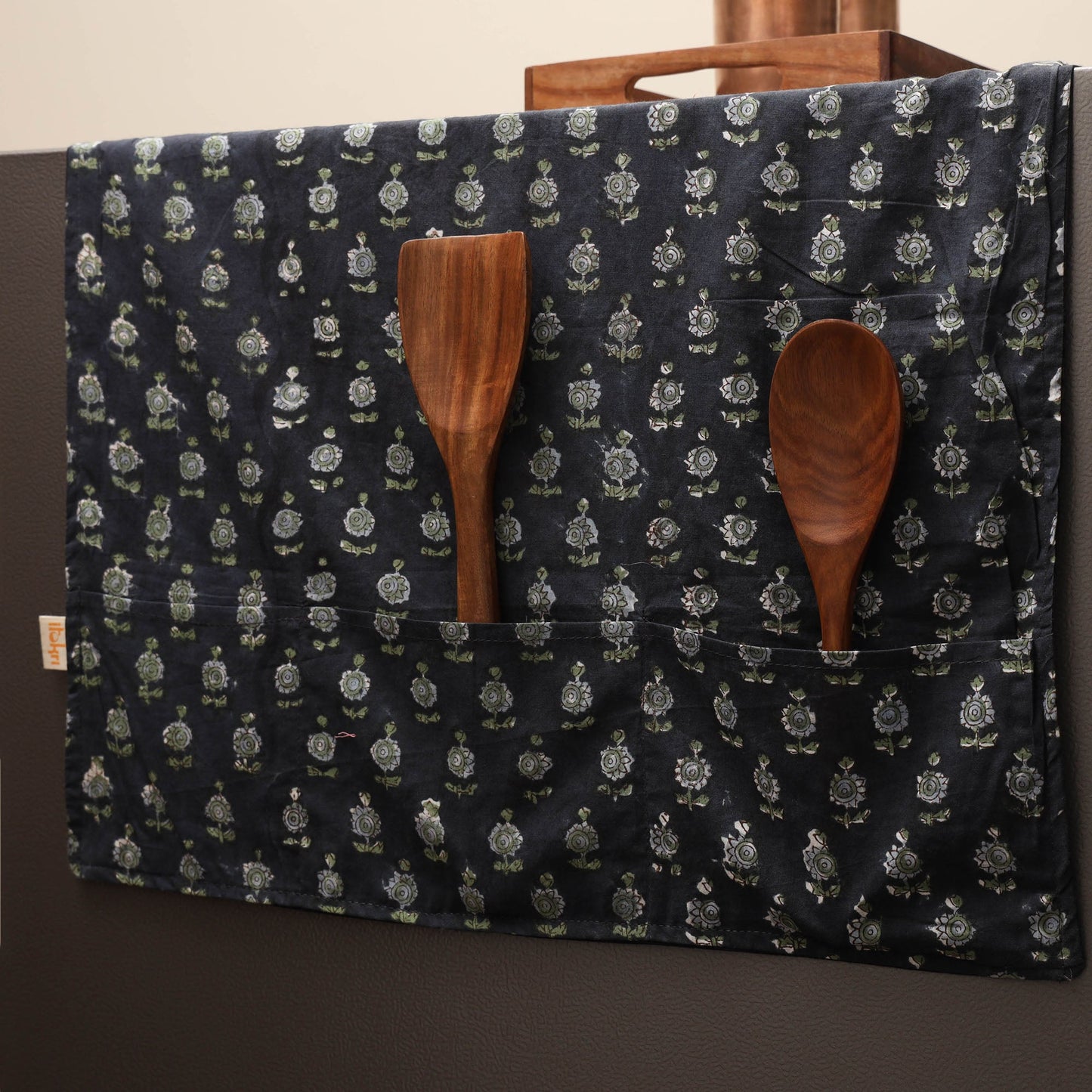 Handmade fridge top cover with multiple pockets 29