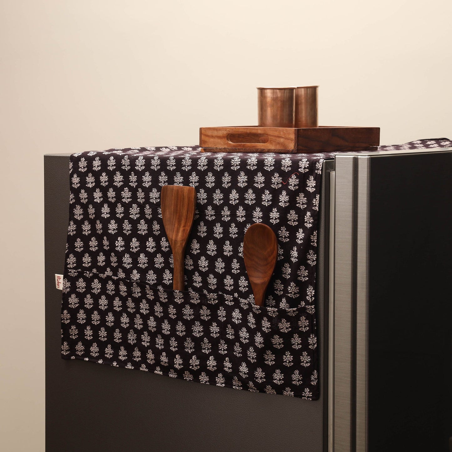 Handmade fridge top cover with multiple pockets 30