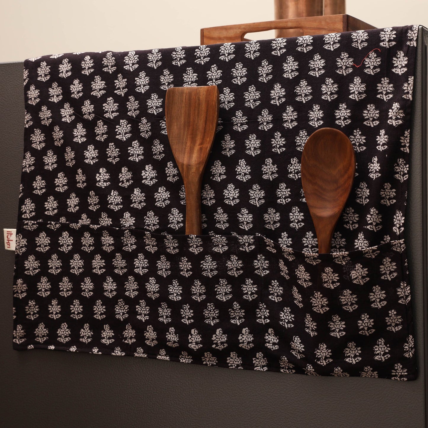 Handmade fridge top cover with multiple pockets 30