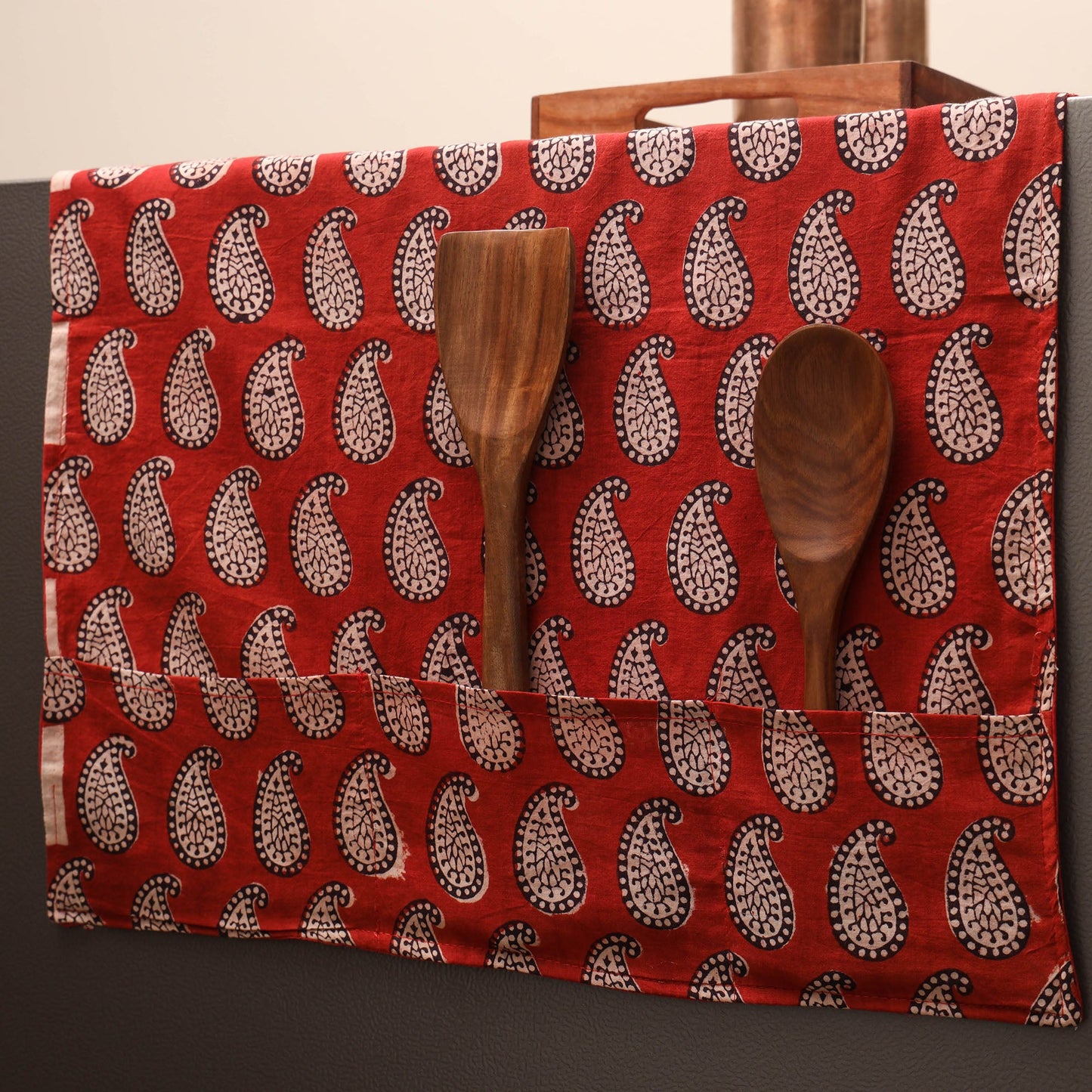 Handmade fridge top cover with multiple pockets 31