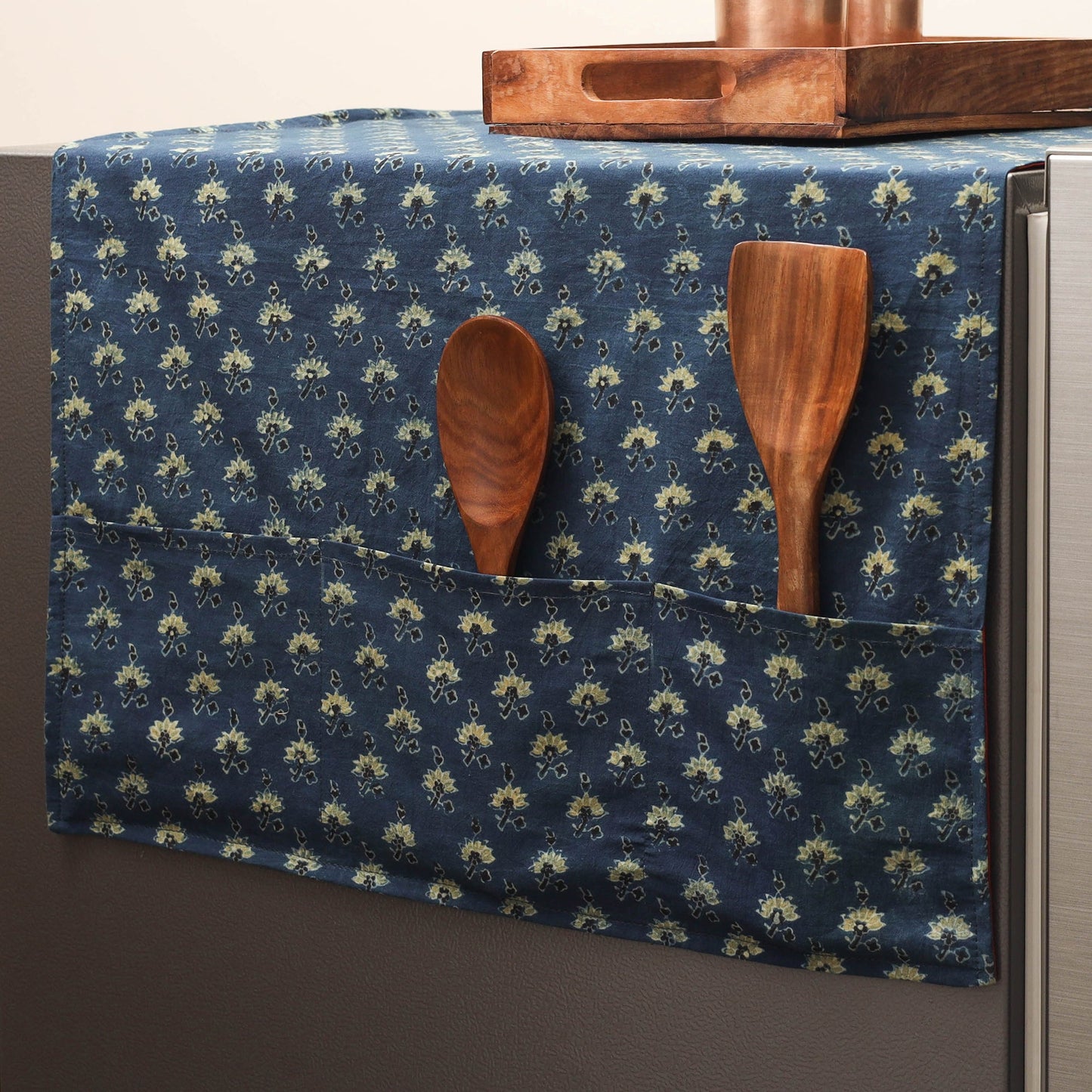 Handmade fridge top cover with multiple pockets 32