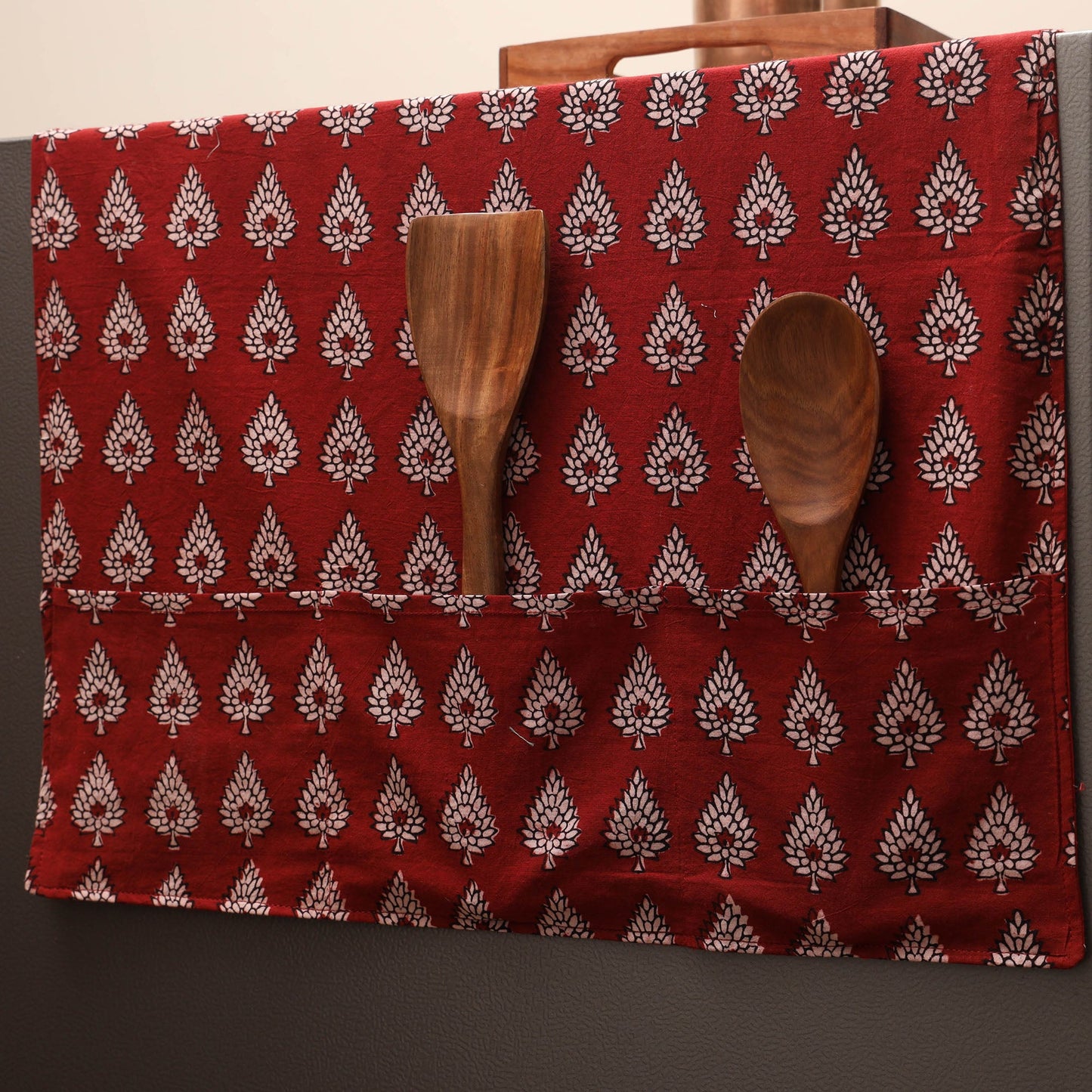 Handmade fridge top cover with multiple pockets 32