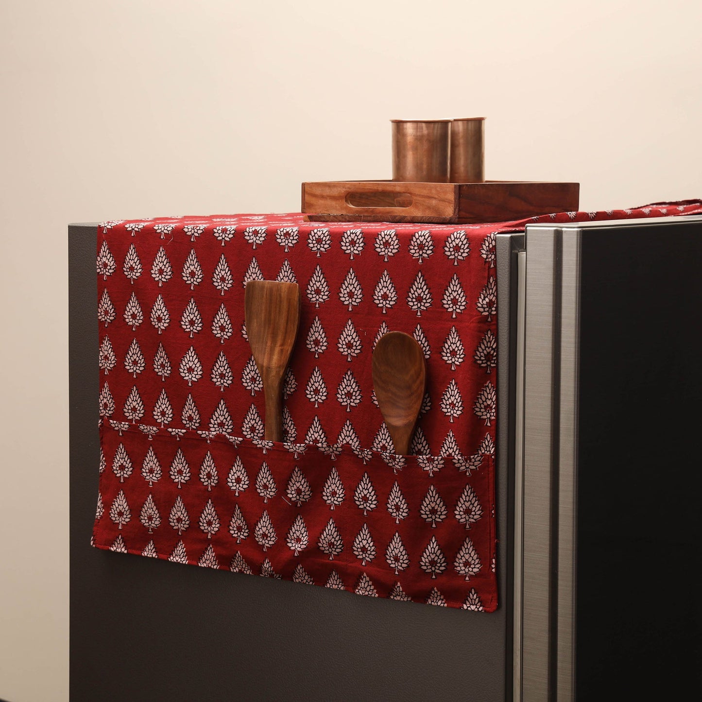 Handmade fridge top cover with multiple pockets 32