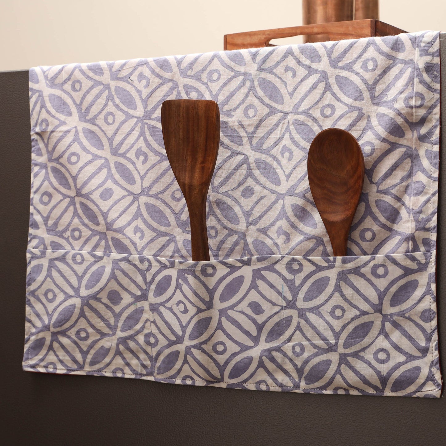 Handmade fridge top cover with multiple pockets 35