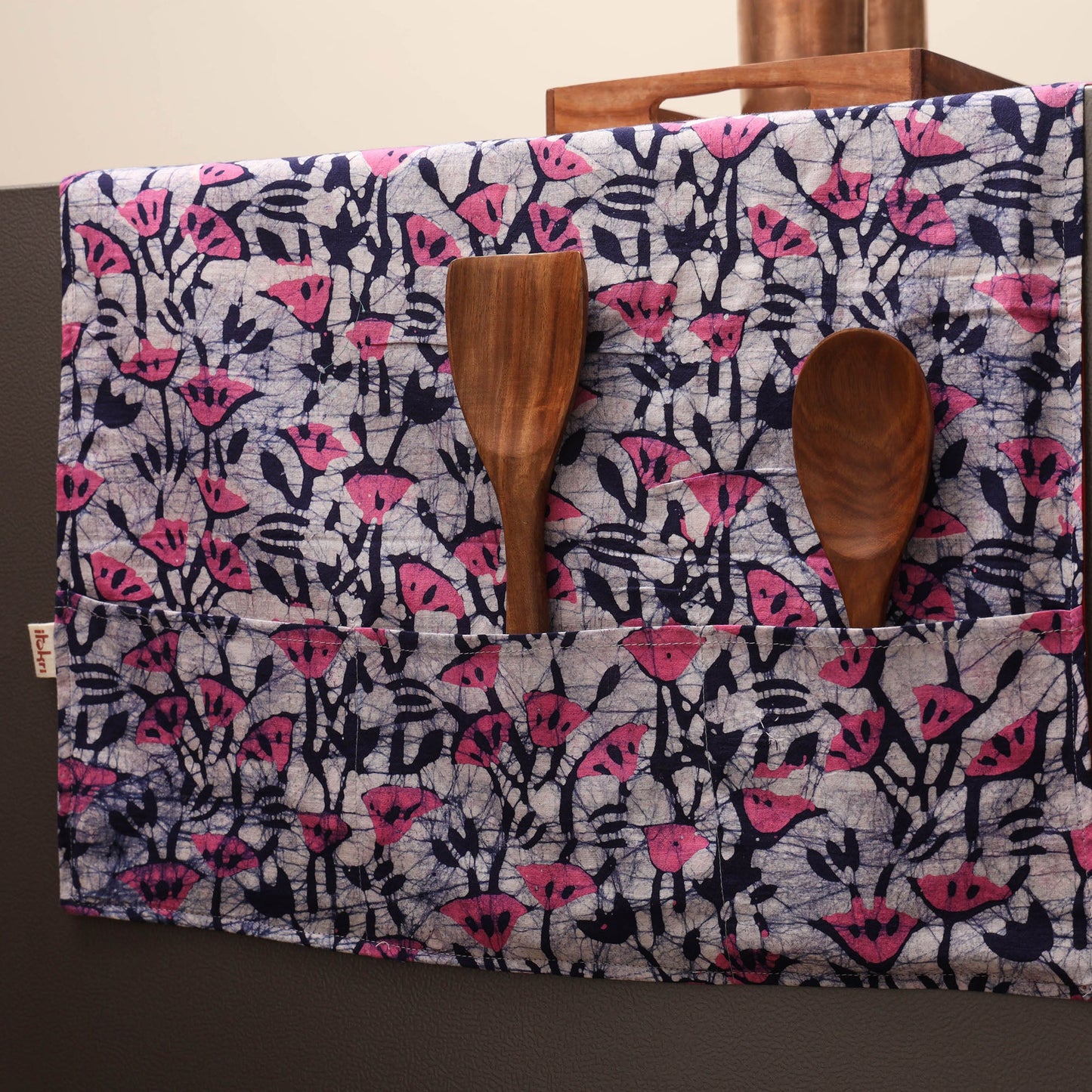 Handmade fridge top cover with multiple pockets 36