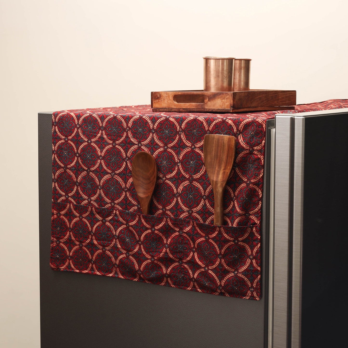 Handmade fridge top cover with multiple pockets 36