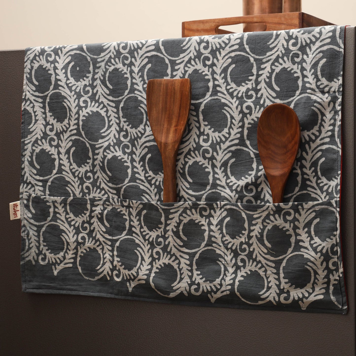 Handmade fridge top cover with multiple pockets 37