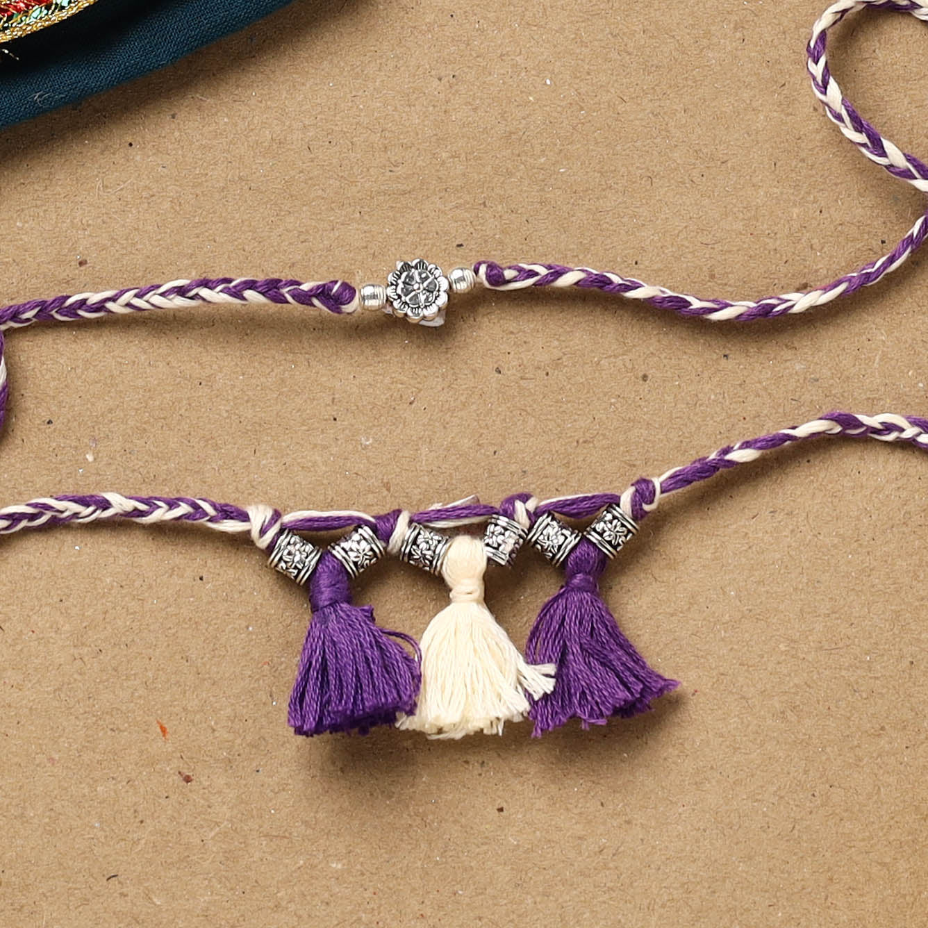 Handmade german silver bhaiya bhabhi rakhi set 182