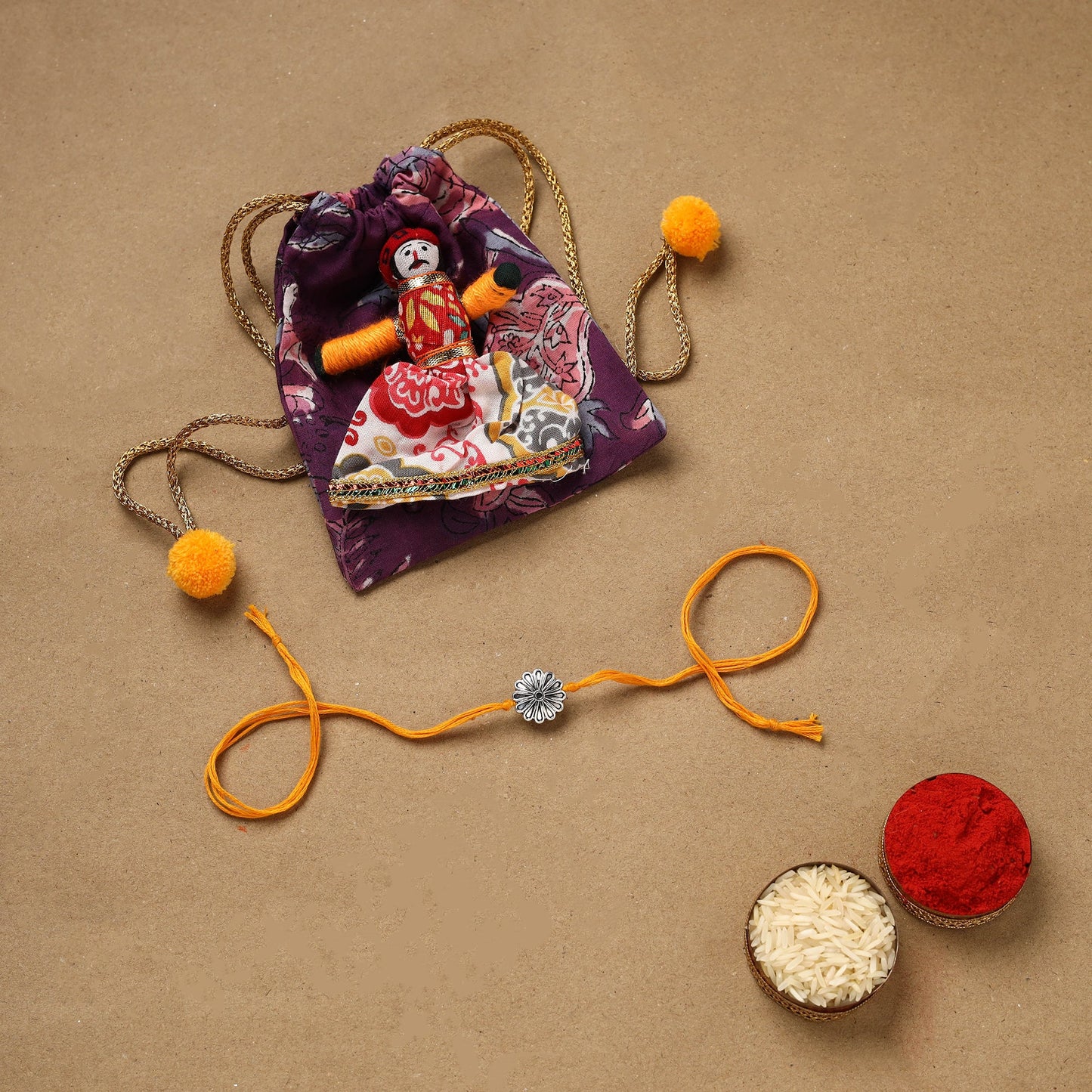 Handmade german silver rakhi 03 - handcrafted