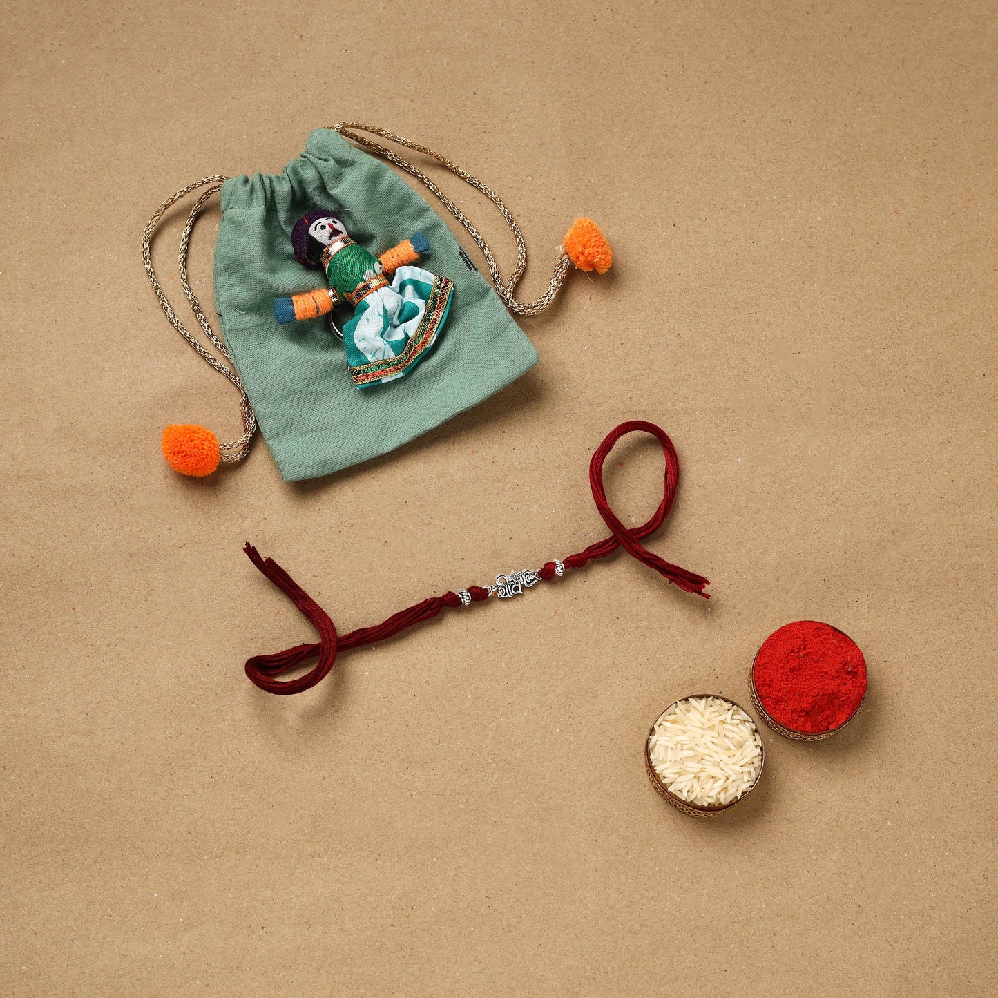 Handmade german silver rakhi 70 - handcrafted