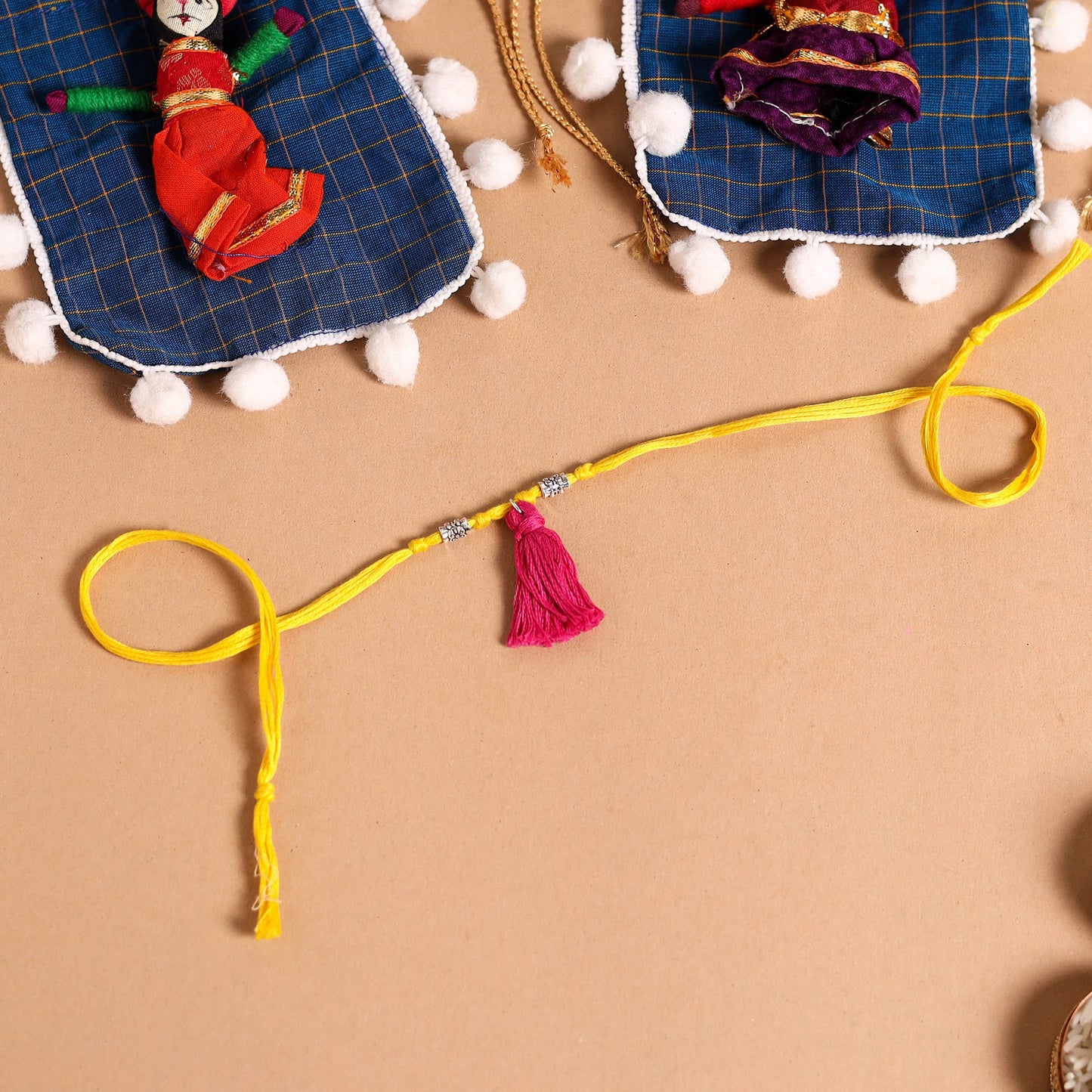 Handmade German Silver Rakhi & Lumba Set