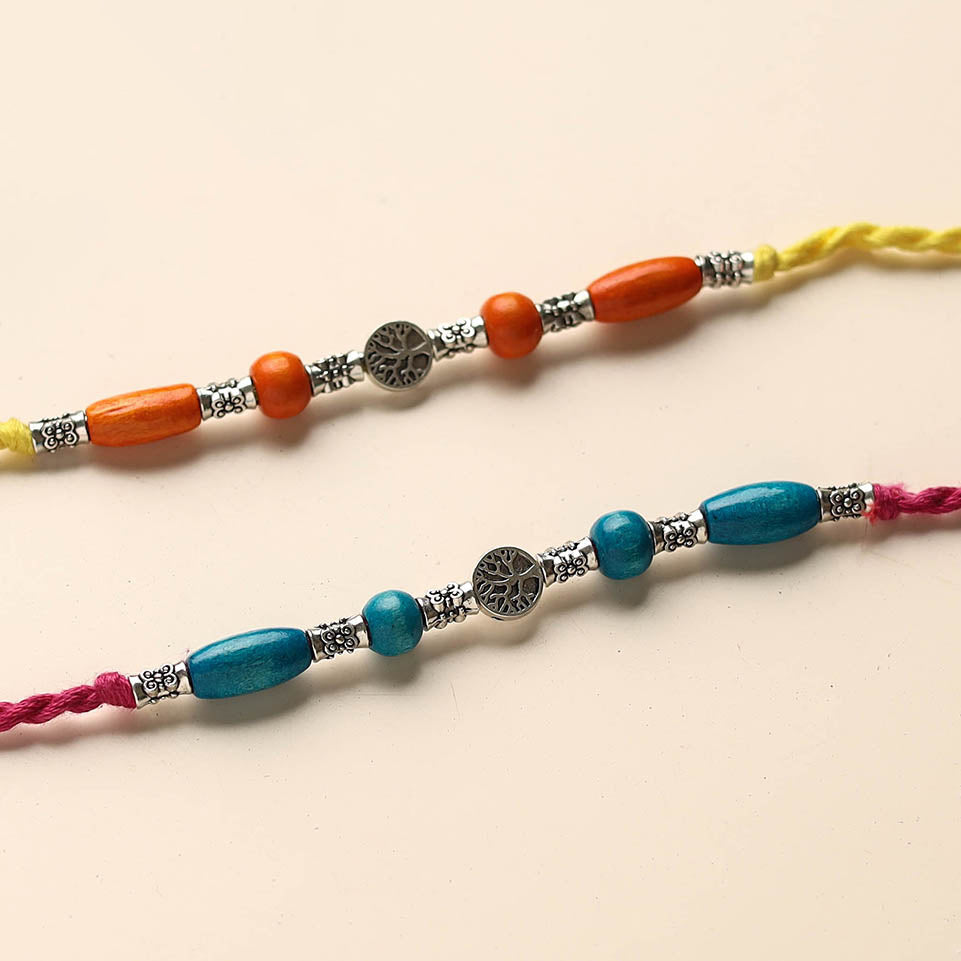 Handmade German Silver Rakhi (Set of 2)