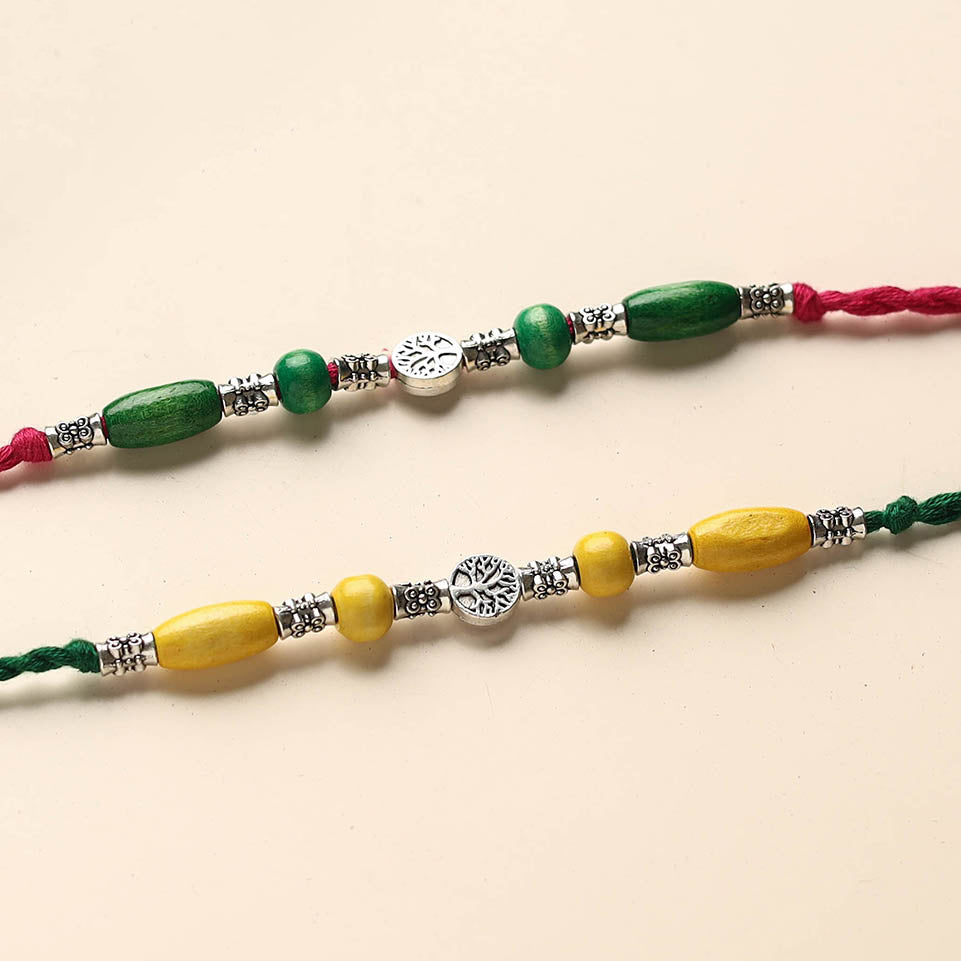 Handmade German Silver Rakhi (Set of 2)