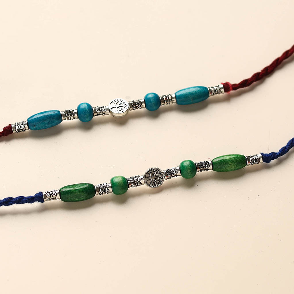 Handmade German Silver Rakhi (Set of 2)
