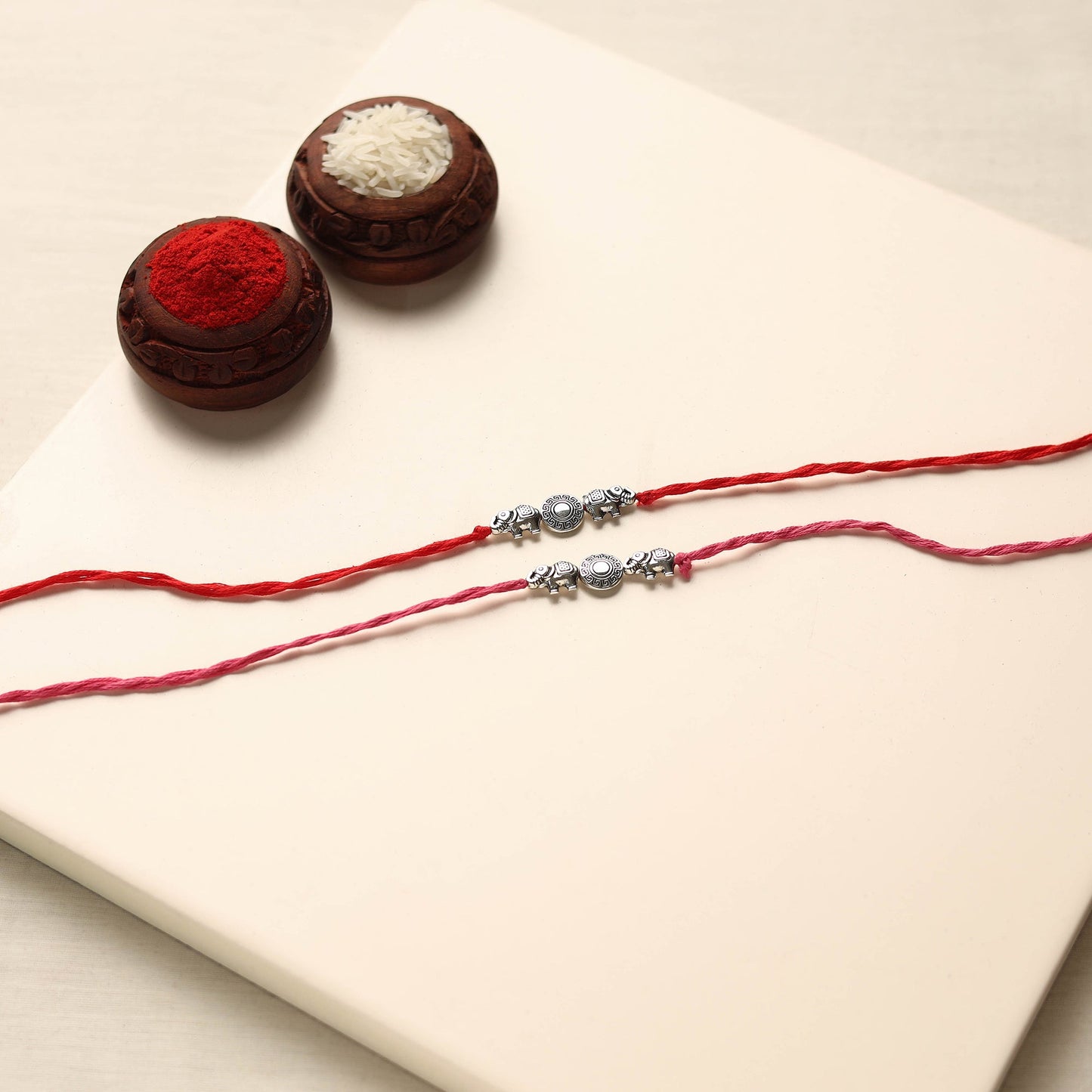 Handmade German Silver Rakhi (Set of 2)